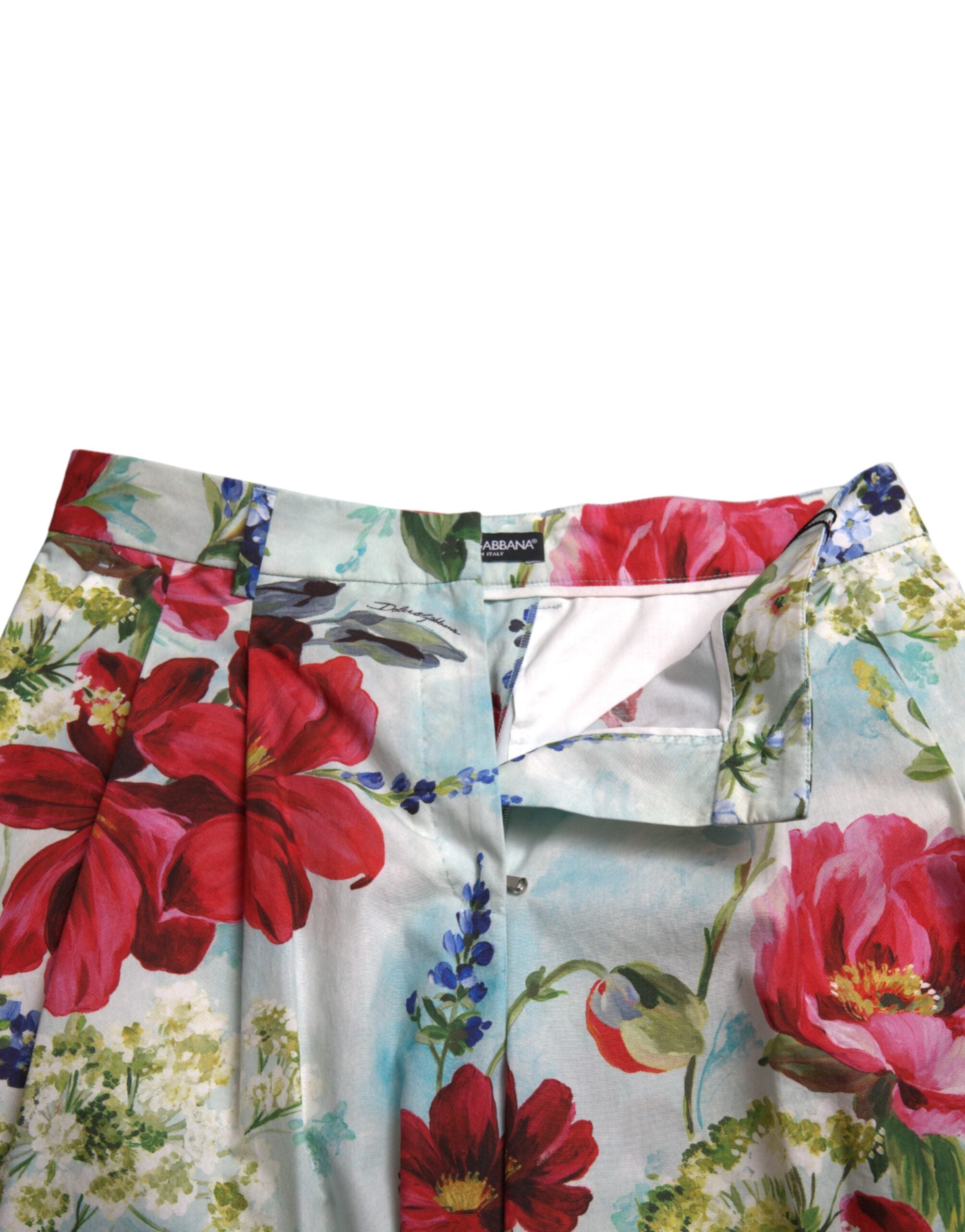 Dolce &amp; Gabbana – Hose mit weitem Bein und Blumenmuster und hoher Taille