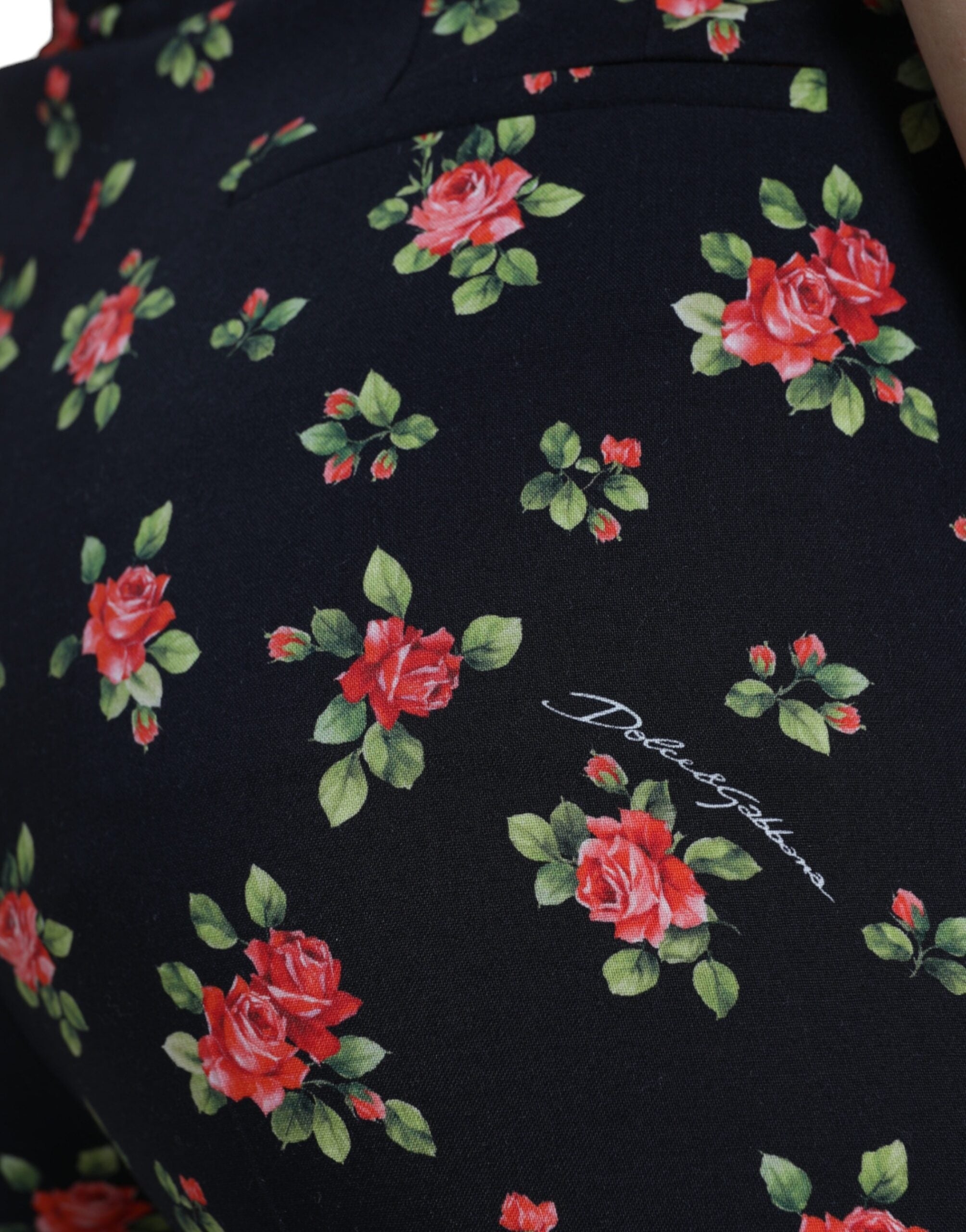 Dolce &amp; Gabbana Elegante, hoch taillierte, florale Tapered-Hose
