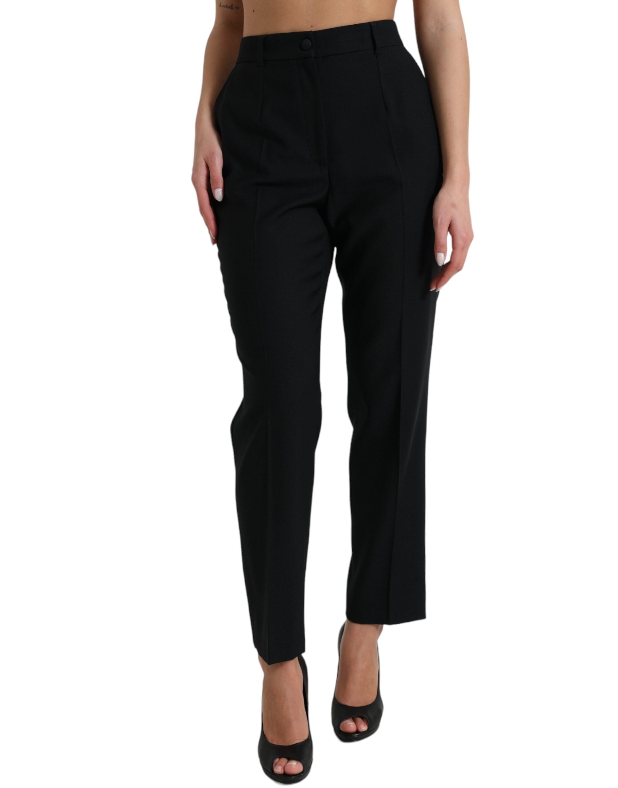 Dolce &amp; Gabbana Elegante Wollhose mit hoher Taille