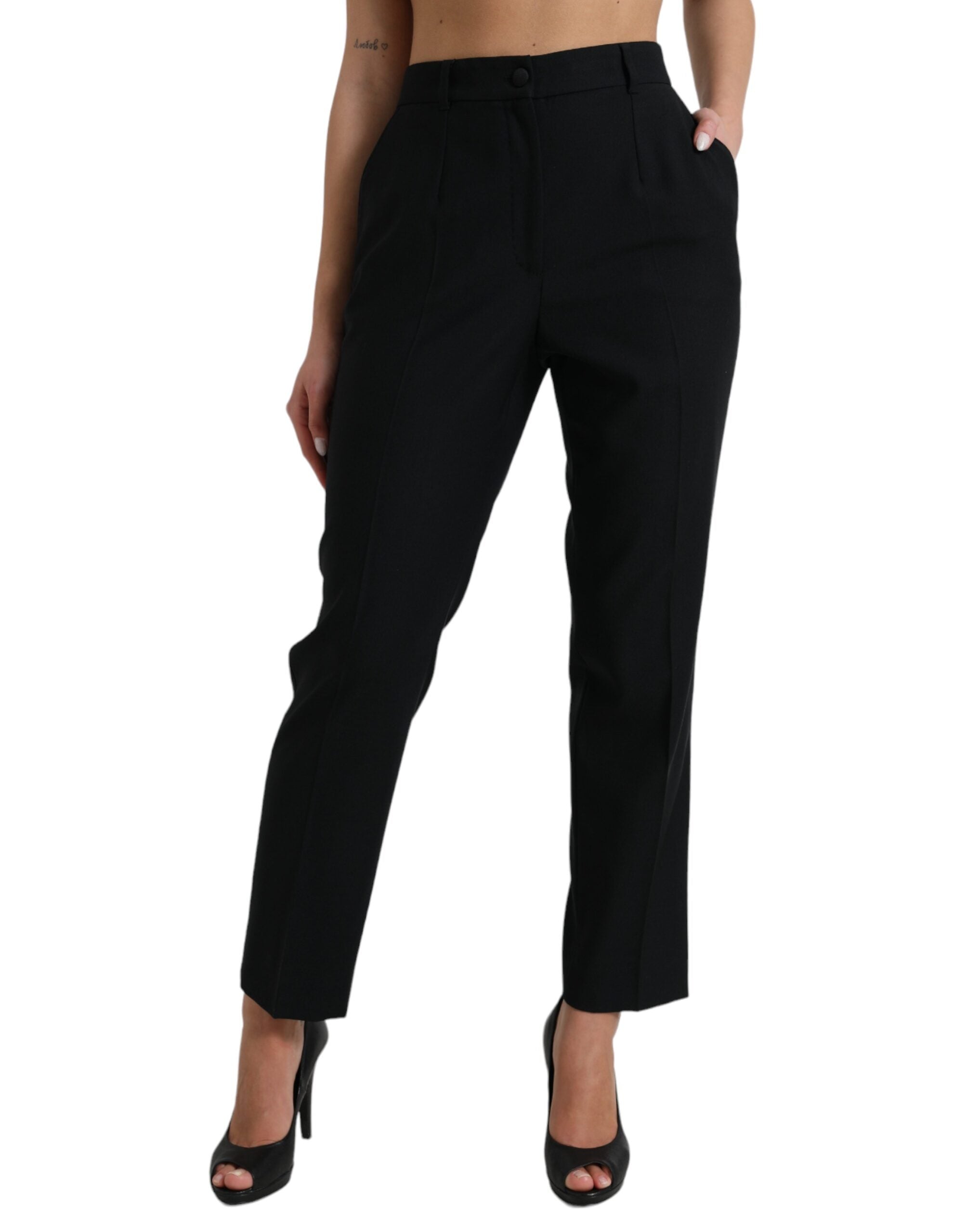 Dolce &amp; Gabbana Elegante Wollhose mit hoher Taille