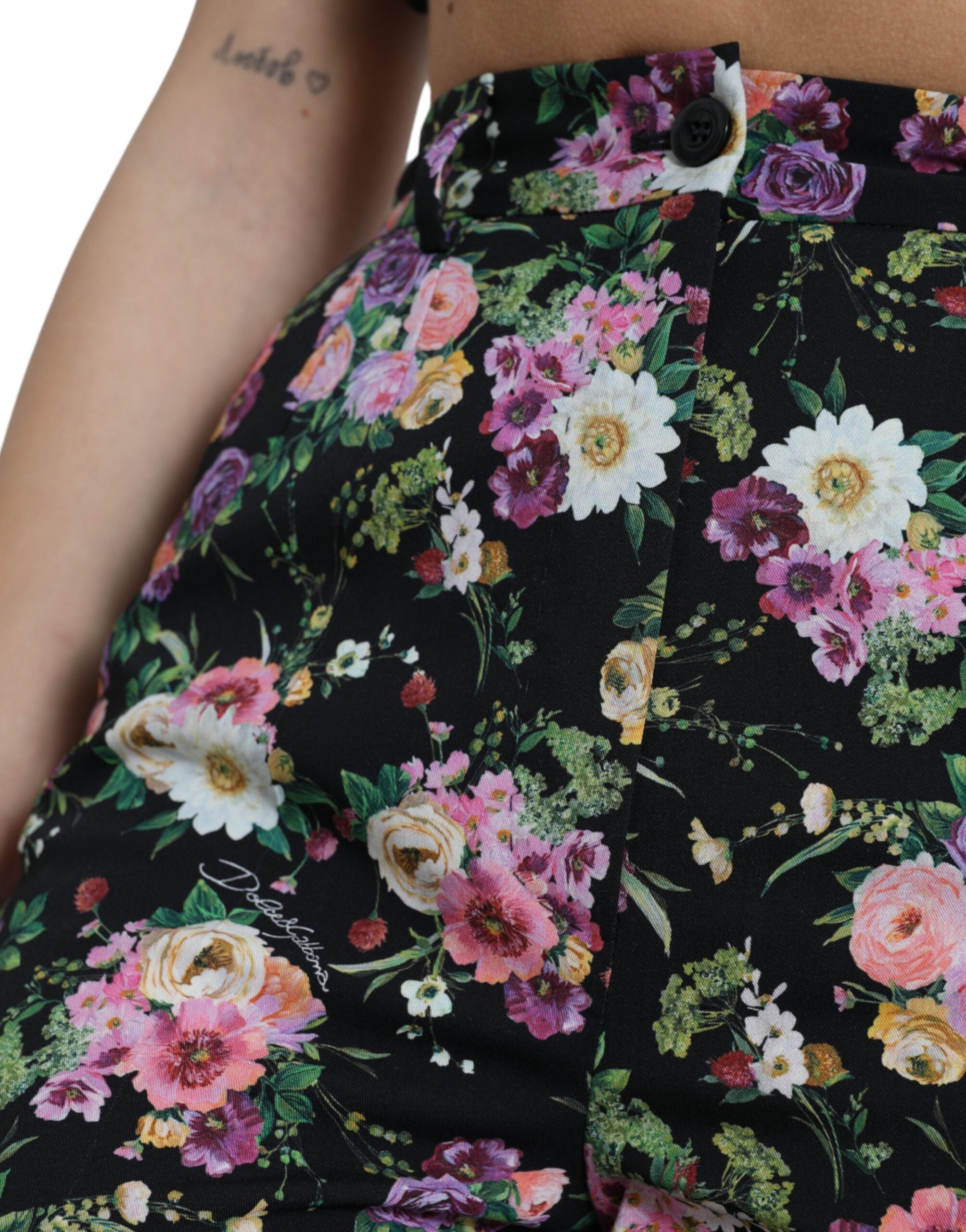 Dolce &amp; Gabbana – Hose mit weitem Bein und Blumenmuster und hoher Taille