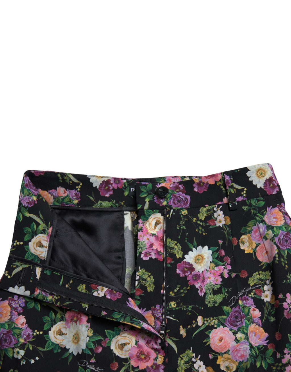 Dolce &amp; Gabbana – Hose mit weitem Bein und Blumenmuster und hoher Taille