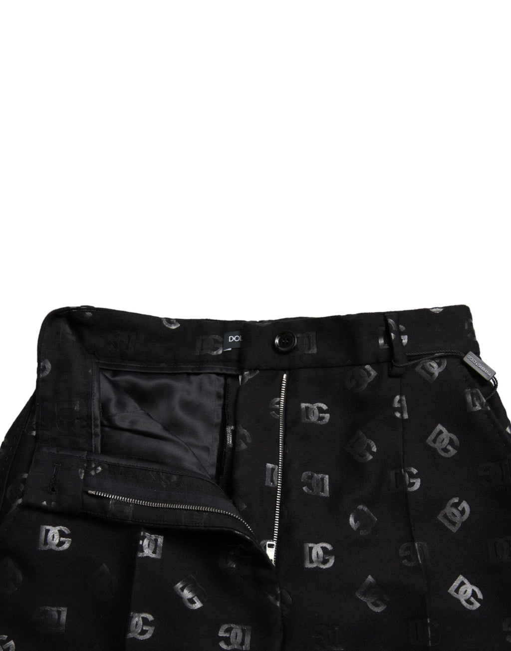 Dolce &amp; Gabbana – Schicke, gerade Hose mit hoher Taille und Logo-Print