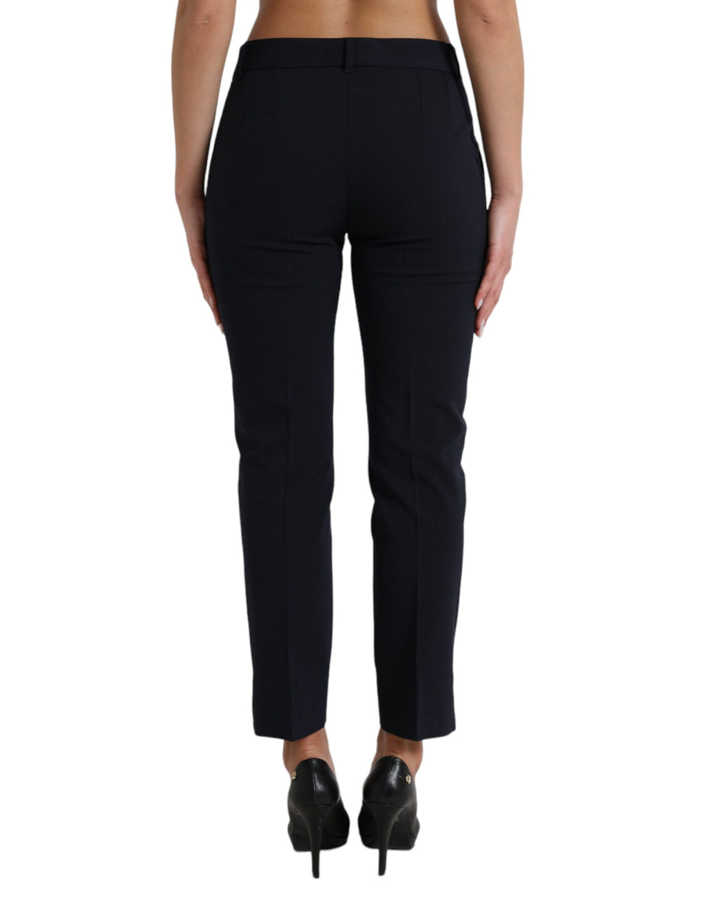 Dolce &amp; Gabbana – Elegante, konisch zulaufende Hose mit mittlerer Taille in Blau
