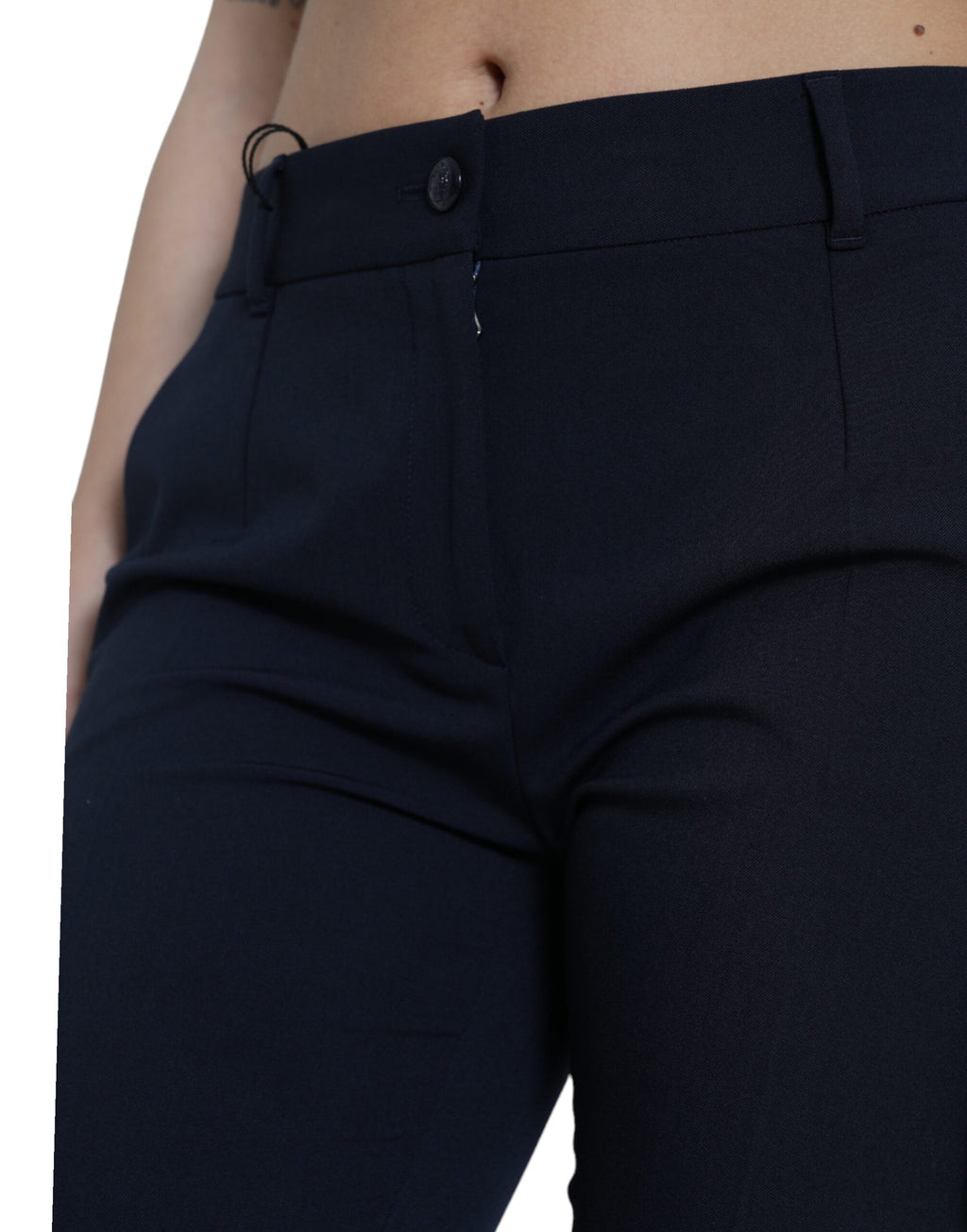 Dolce &amp; Gabbana – Elegante, konisch zulaufende Hose mit mittlerer Taille in Blau