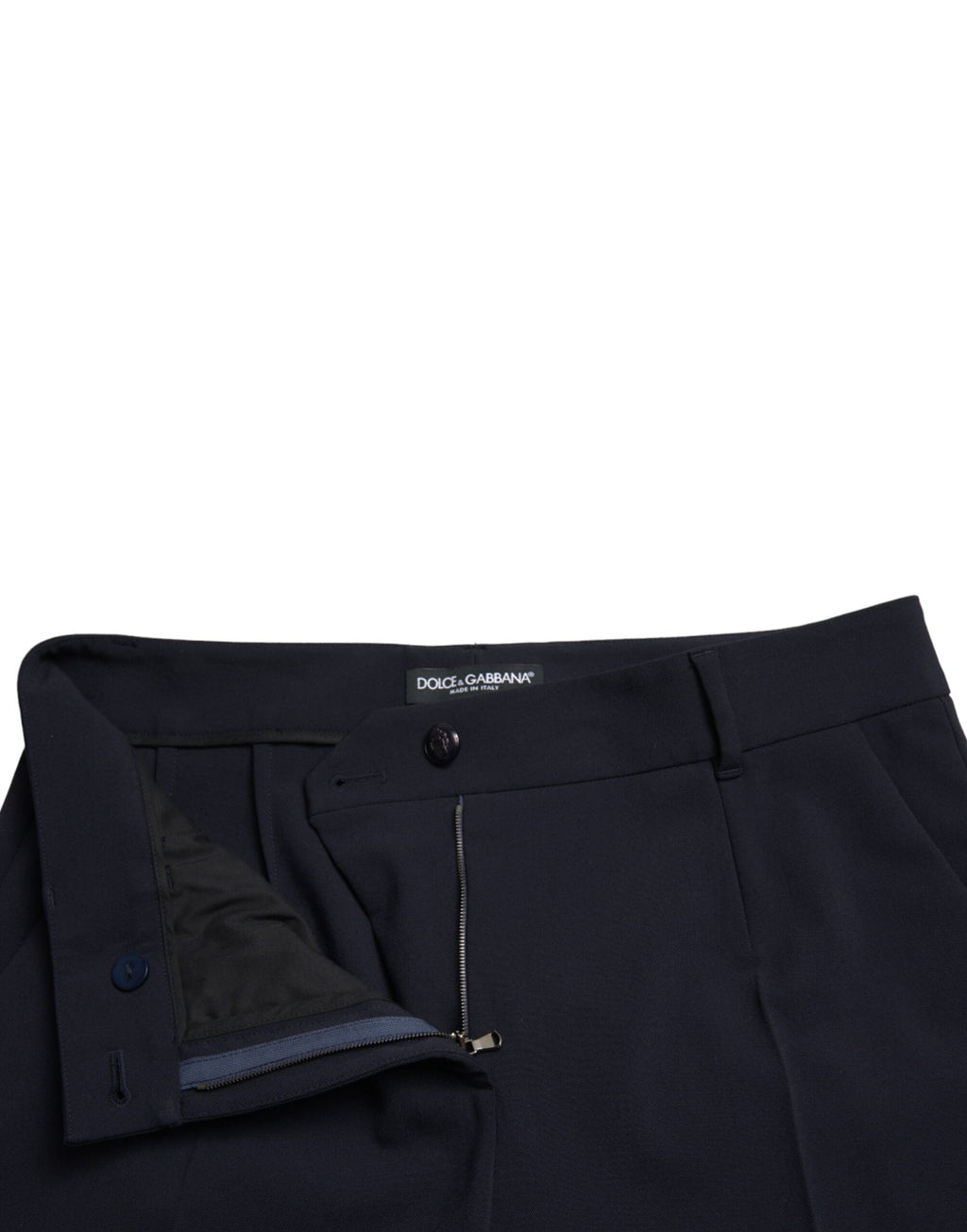 Dolce &amp; Gabbana – Elegante, konisch zulaufende Hose mit mittlerer Taille in Blau