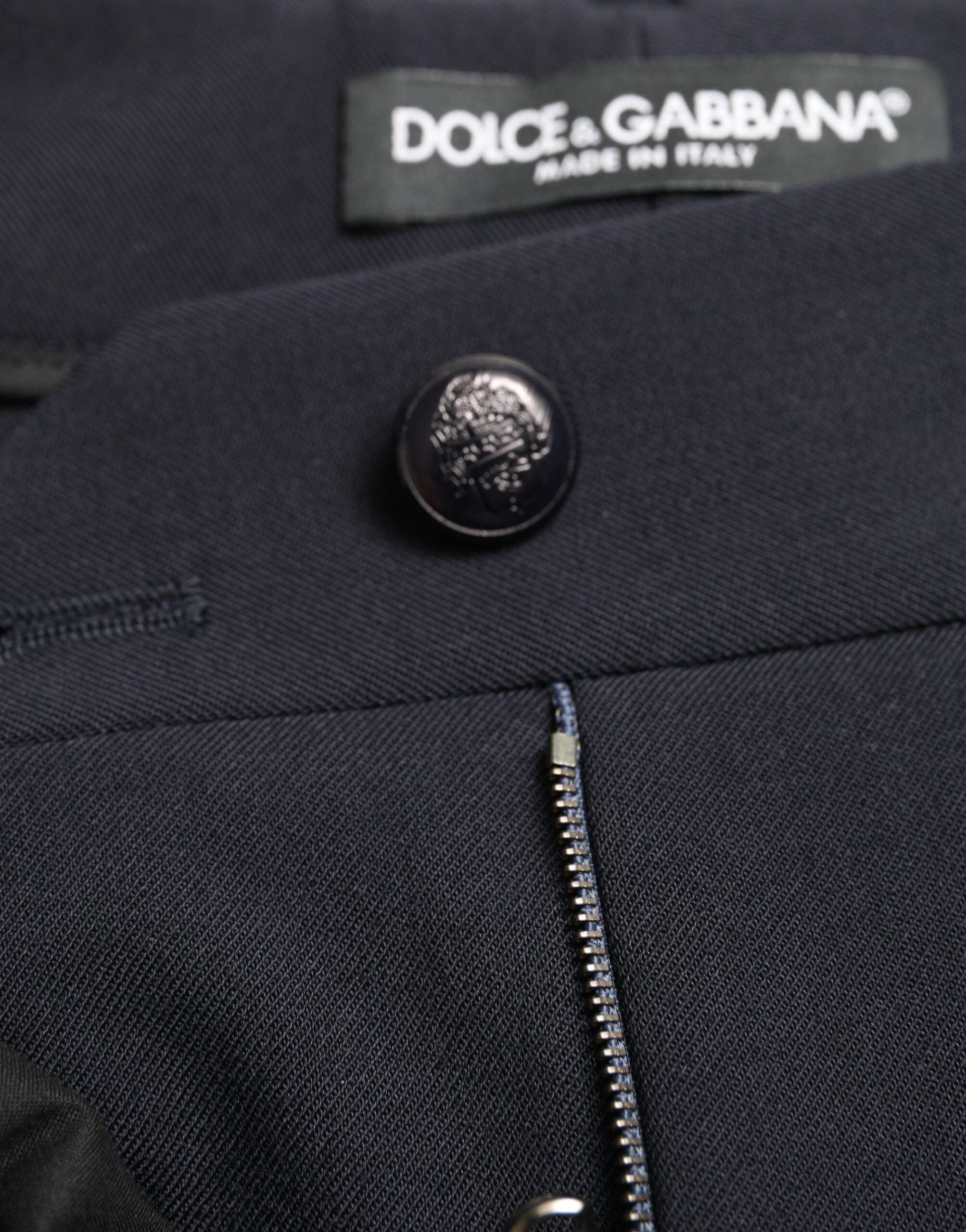 Dolce &amp; Gabbana – Elegante, konisch zulaufende Hose mit mittlerer Taille in Blau