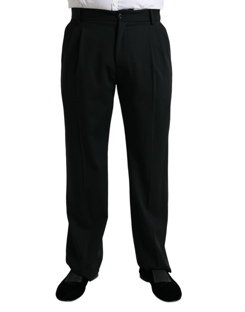 Dolce &amp; Gabbana Elegante schwarze Anzughose aus Wolle