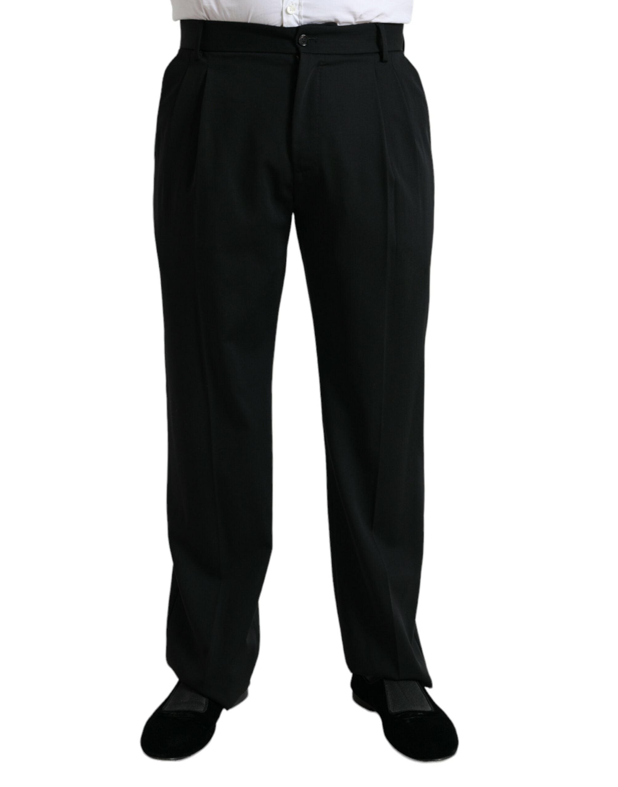Dolce &amp; Gabbana Elegante schwarze Anzughose aus Wolle