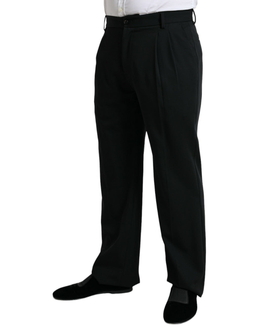 Dolce &amp; Gabbana Elegante schwarze Anzughose aus Wolle