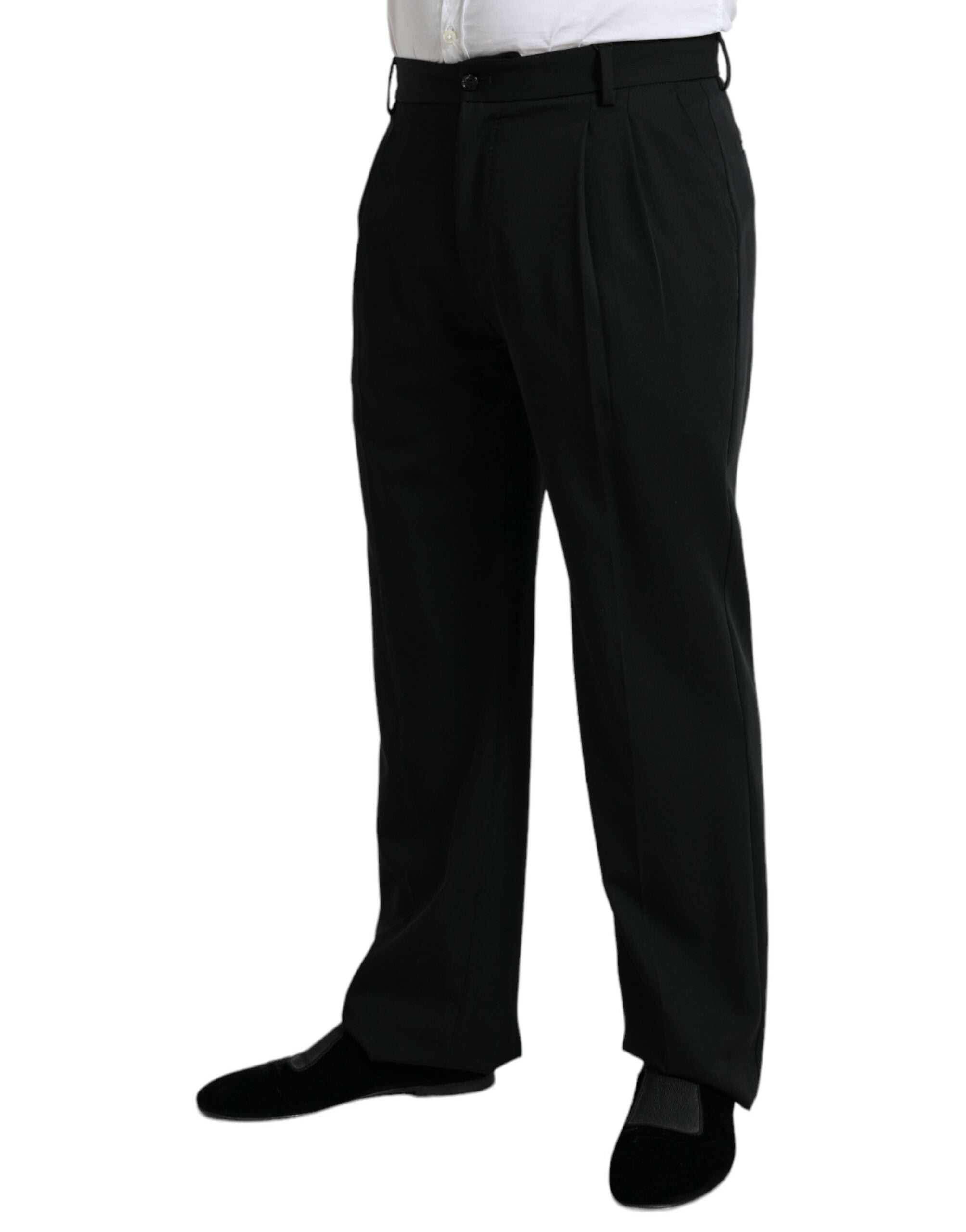 Dolce &amp; Gabbana Elegante schwarze Anzughose aus Wolle