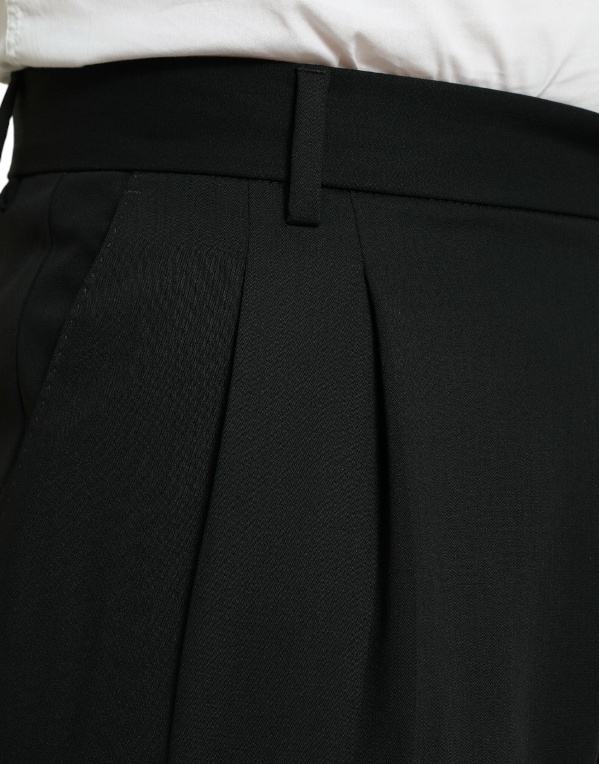 Dolce &amp; Gabbana Elegante schwarze Anzughose aus Wolle