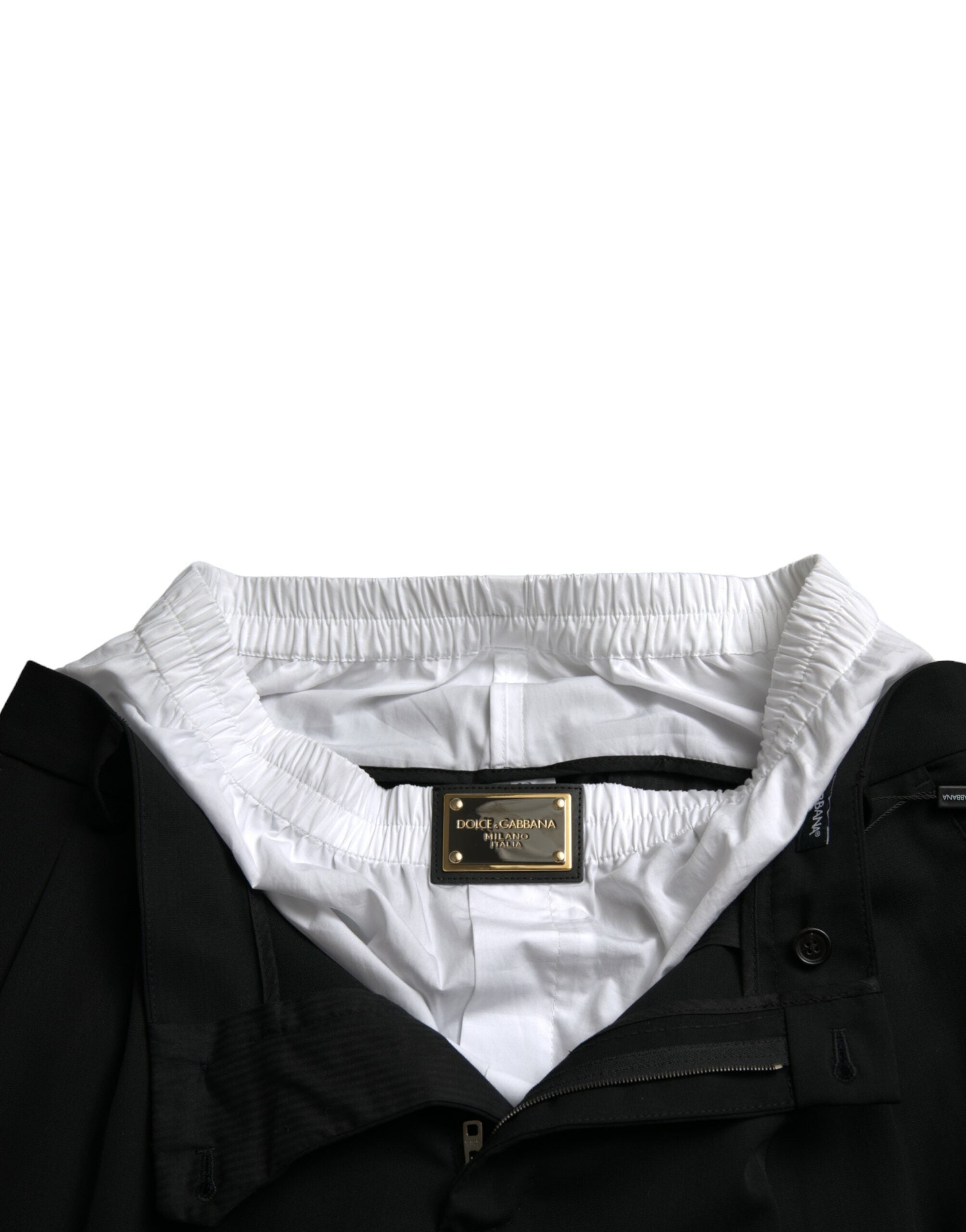Dolce &amp; Gabbana Elegante schwarze Anzughose aus Wolle