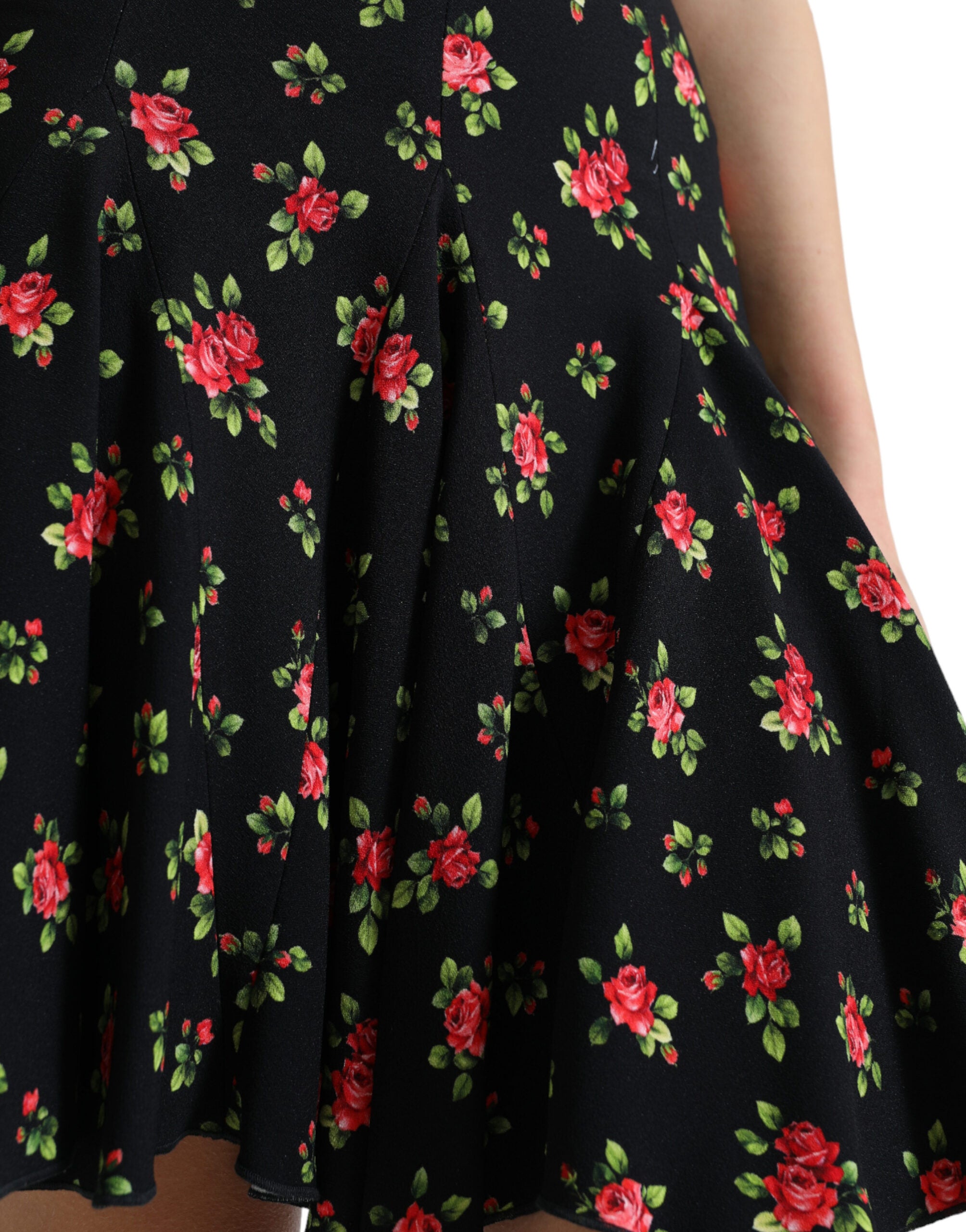 Mini-jupe trapèze fleurie taille haute Dolce &amp; Gabbana