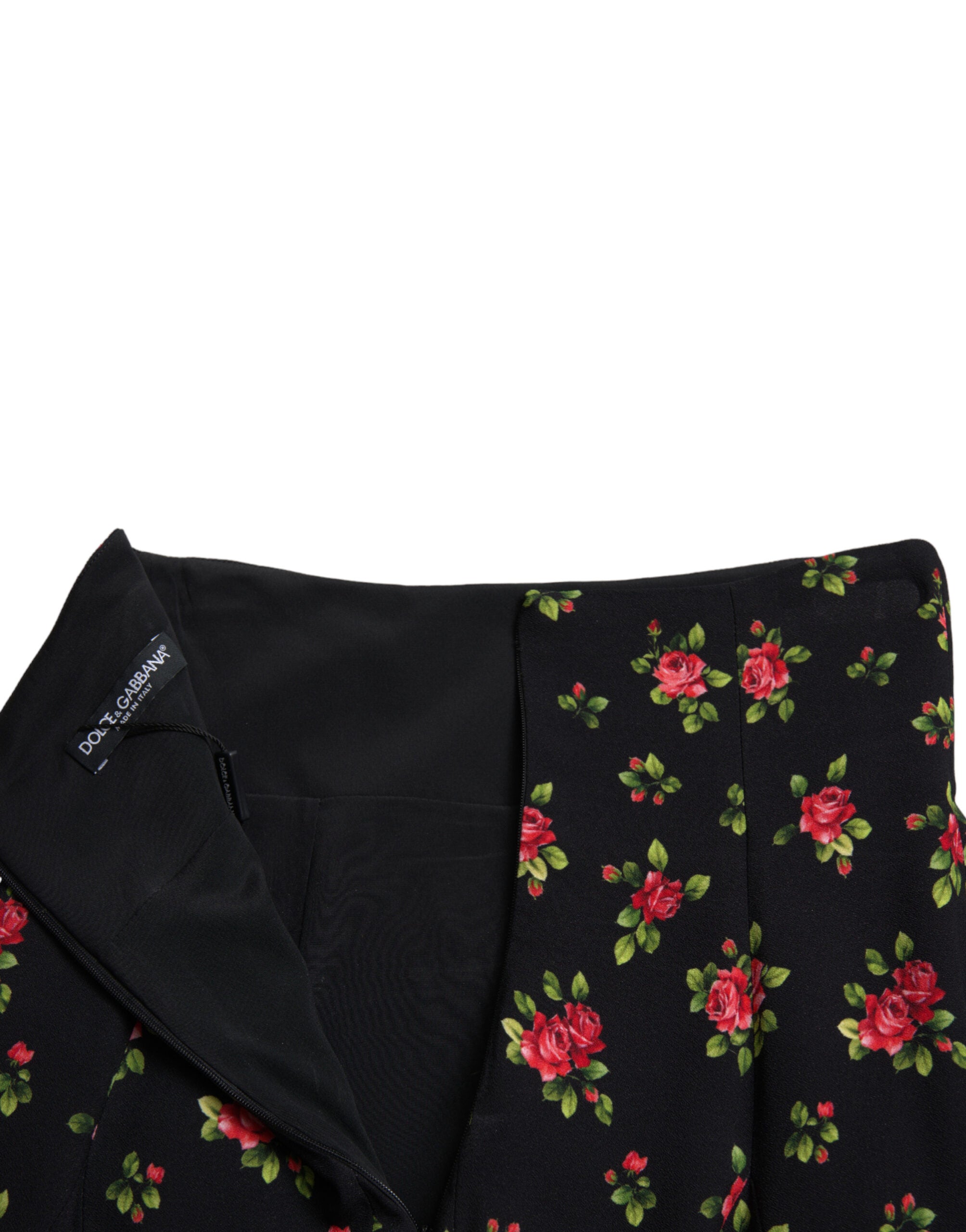 Mini-jupe trapèze fleurie taille haute Dolce &amp; Gabbana