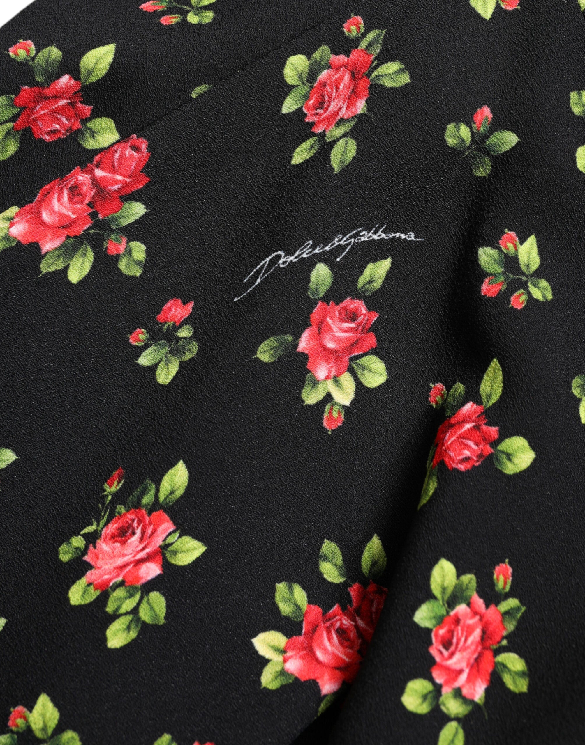 Mini-jupe trapèze fleurie taille haute Dolce &amp; Gabbana