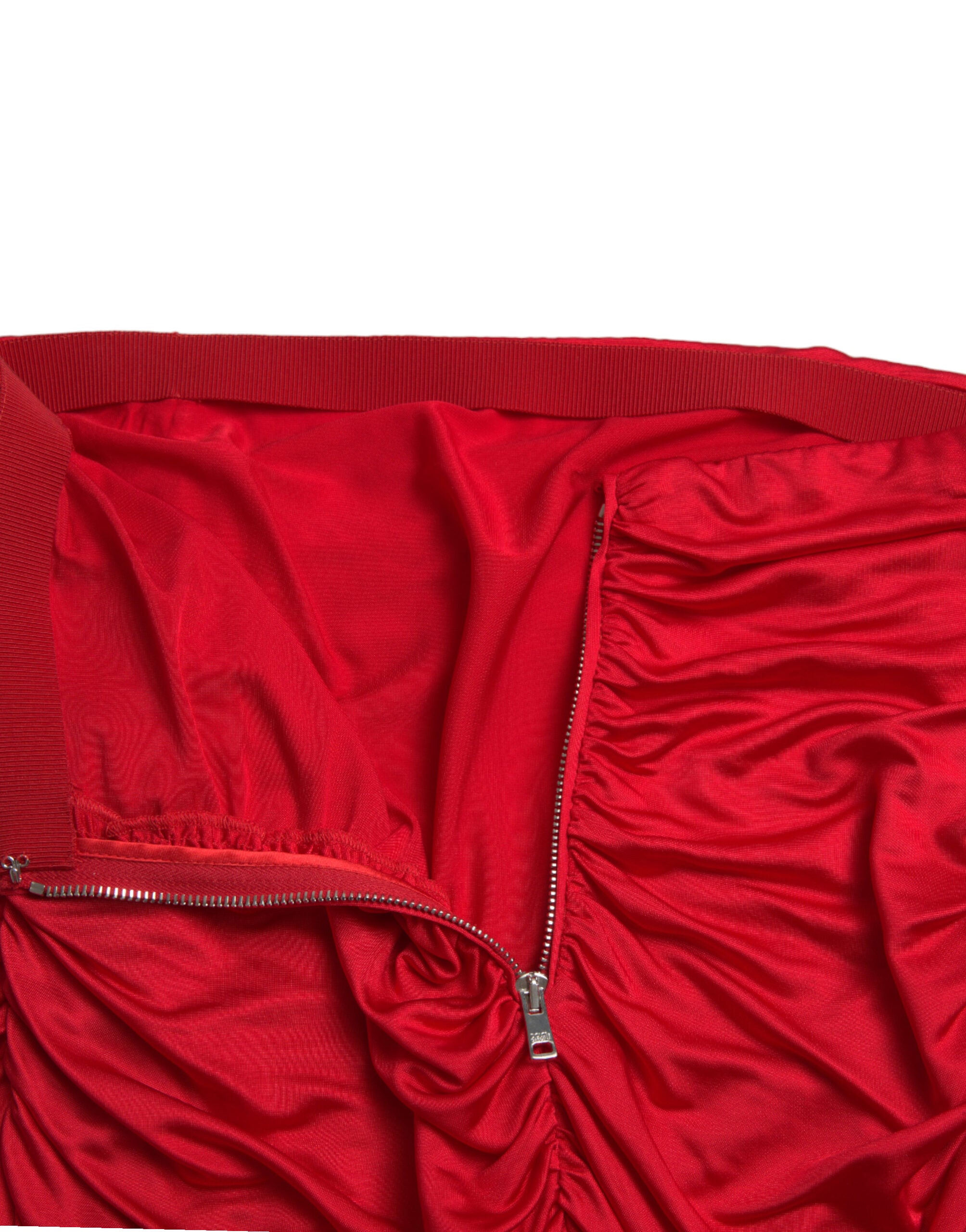 Mini-jupe plissée élégante Dolce &amp; Gabbana en rouge vif