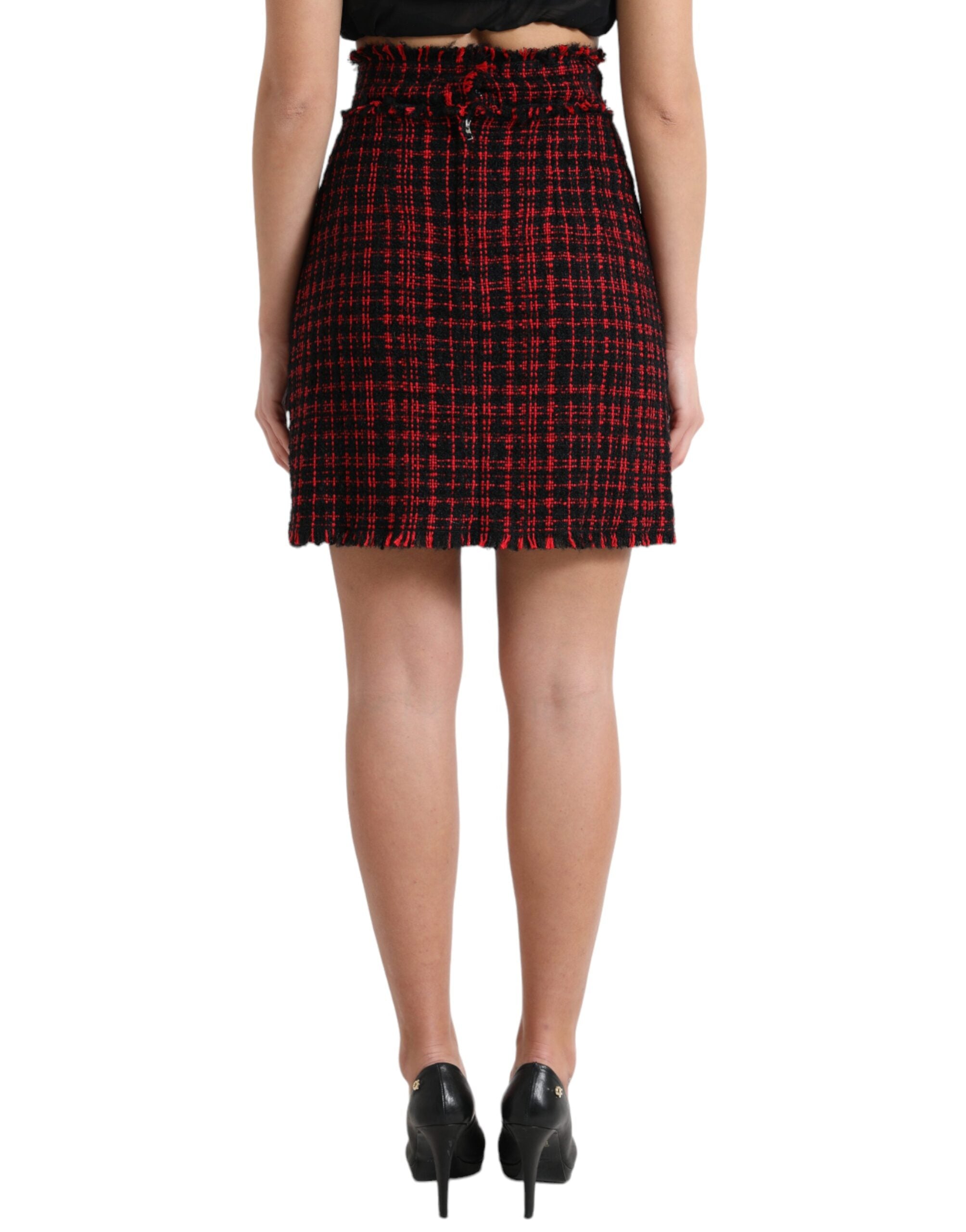 Mini-jupe taille haute à motif tartan Dolce &amp; Gabbana