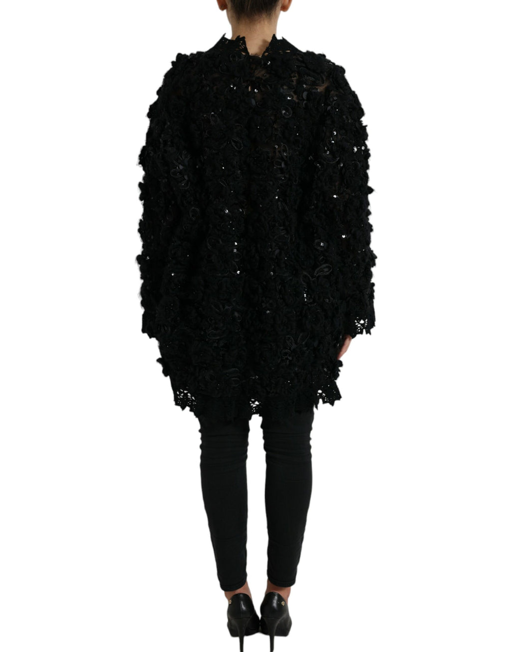 Dolce &amp; Gabbana – Schwarzer Pullover mit Paillettenverzierung