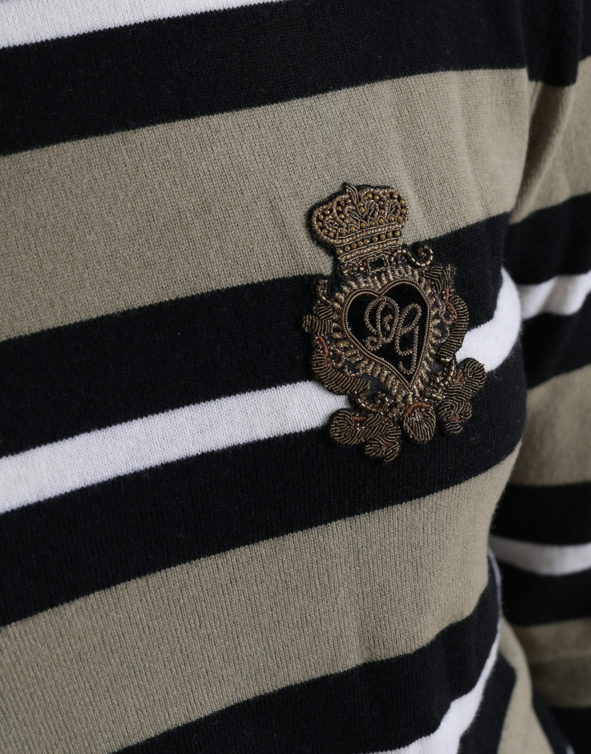 Dolce &amp; Gabbana Mehrfarbig gestreifter Rollkragenpullover aus Wolle