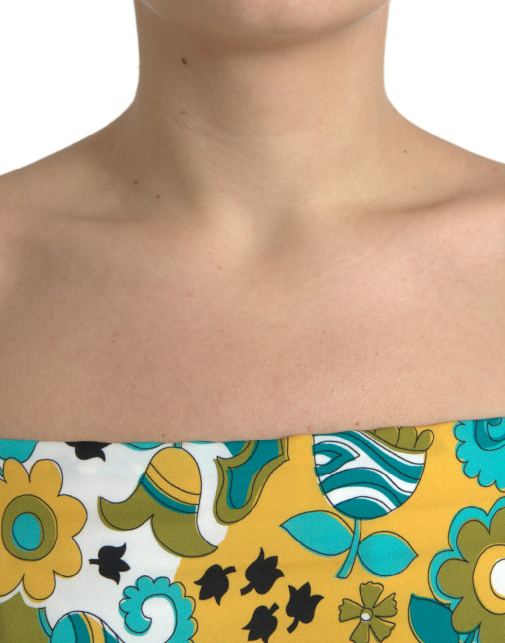 Dolce &amp; Gabbana – Elegantes, kurzes Tanktop aus Seidenmischung mit Blumenmuster