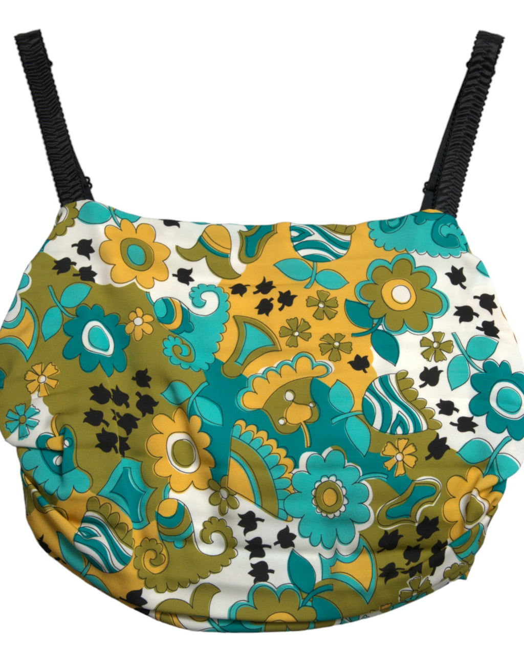Dolce &amp; Gabbana – Elegantes, kurzes Tanktop aus Seidenmischung mit Blumenmuster