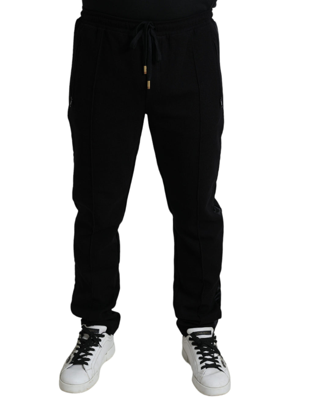 Dolce &amp; Gabbana Elegante Jogginghose aus schwarzer Baumwollmischung