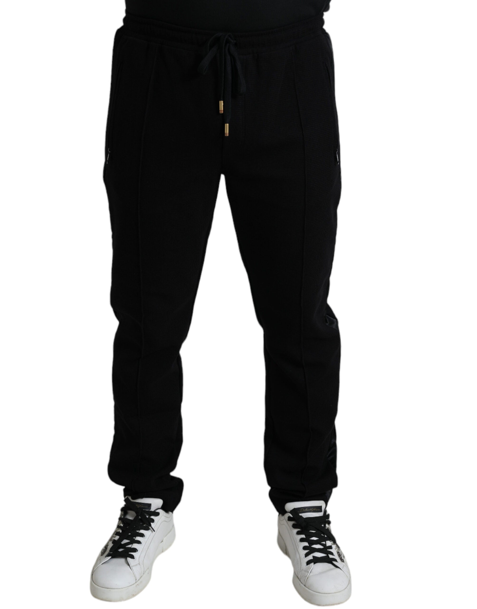 Dolce &amp; Gabbana Elegante Jogginghose aus schwarzer Baumwollmischung