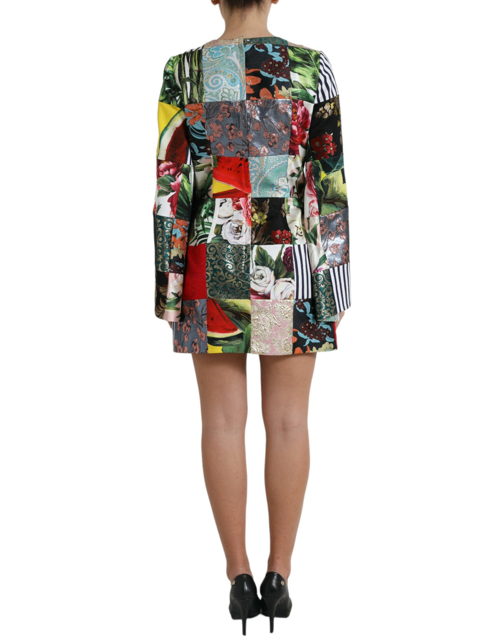 Robe courte droite en jacquard fleuri Dolce &amp; Gabbana, chef-d'œuvre