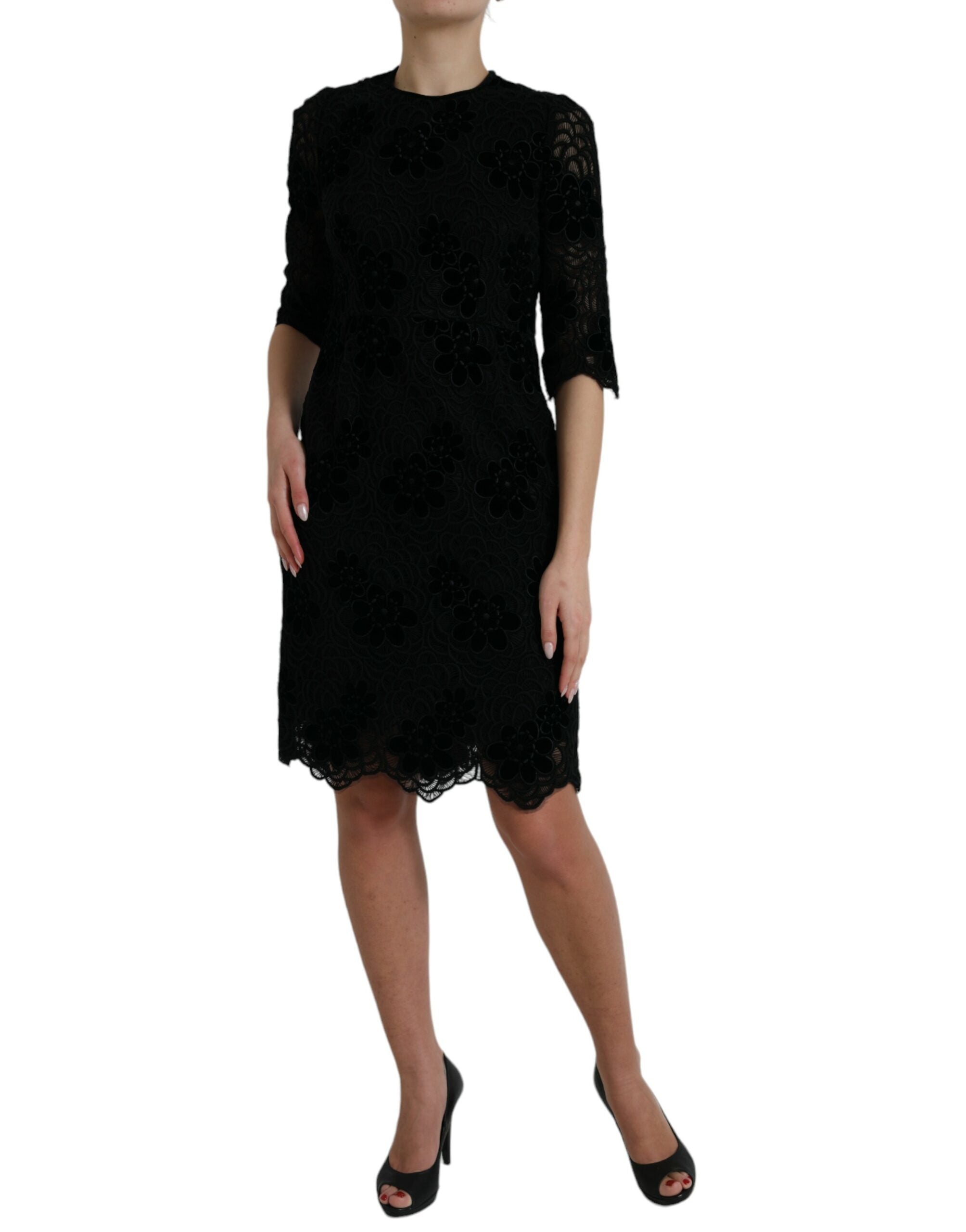 Robe fourreau élégante en dentelle florale Dolce &amp; Gabbana