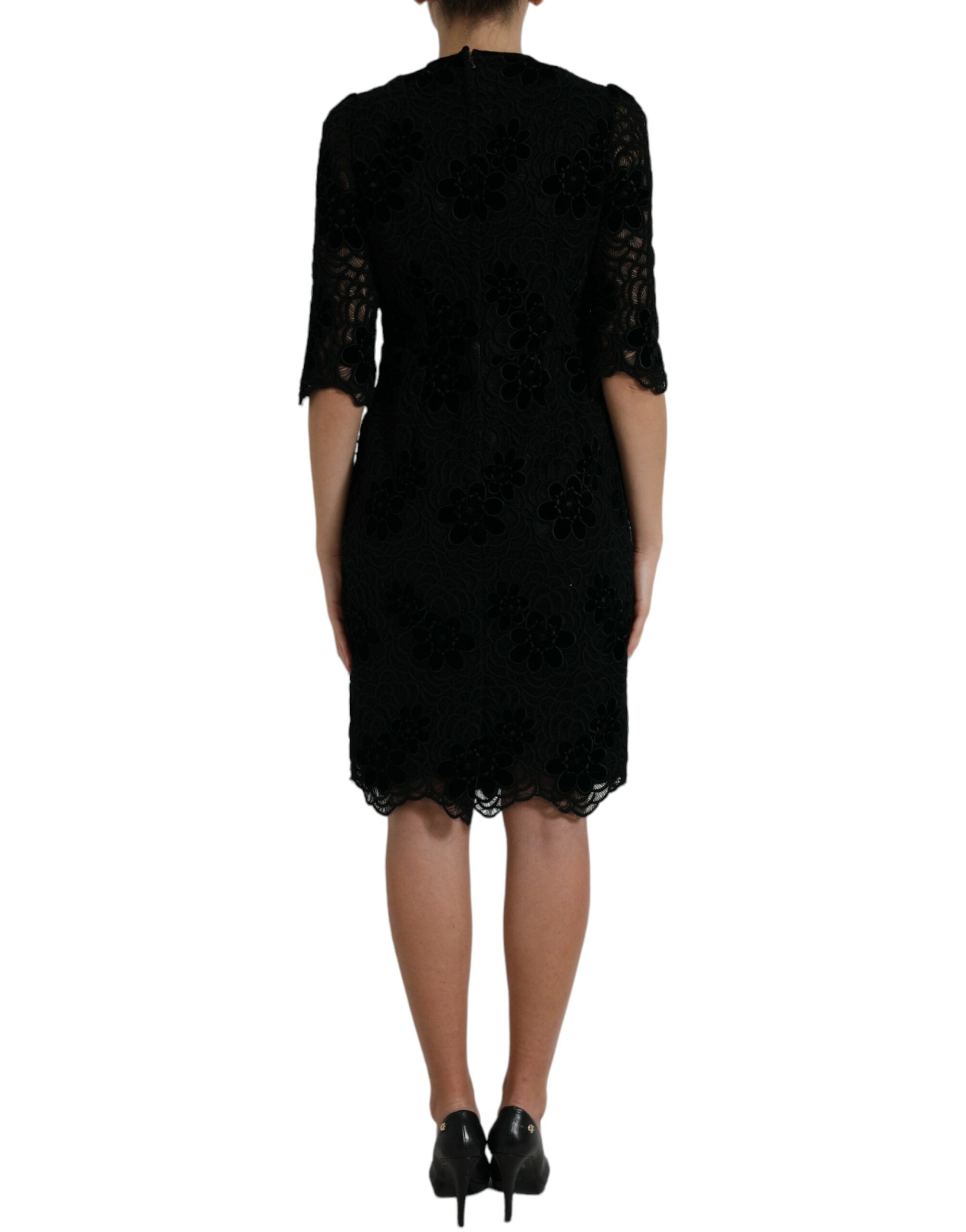 Robe fourreau élégante en dentelle florale Dolce &amp; Gabbana
