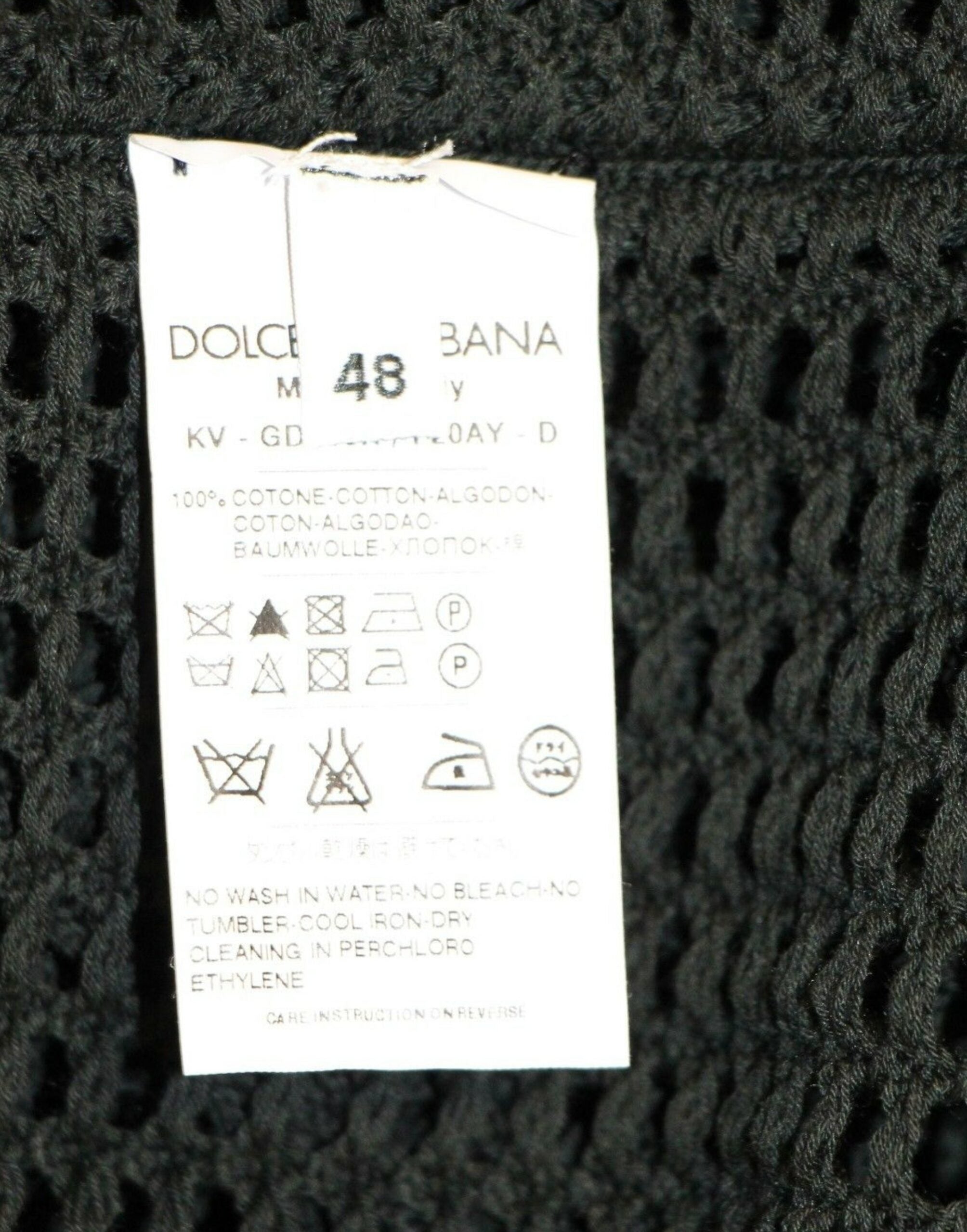 Dolce &amp; Gabbana Eleganter dunkelgrüner Strickpullover mit V-Ausschnitt