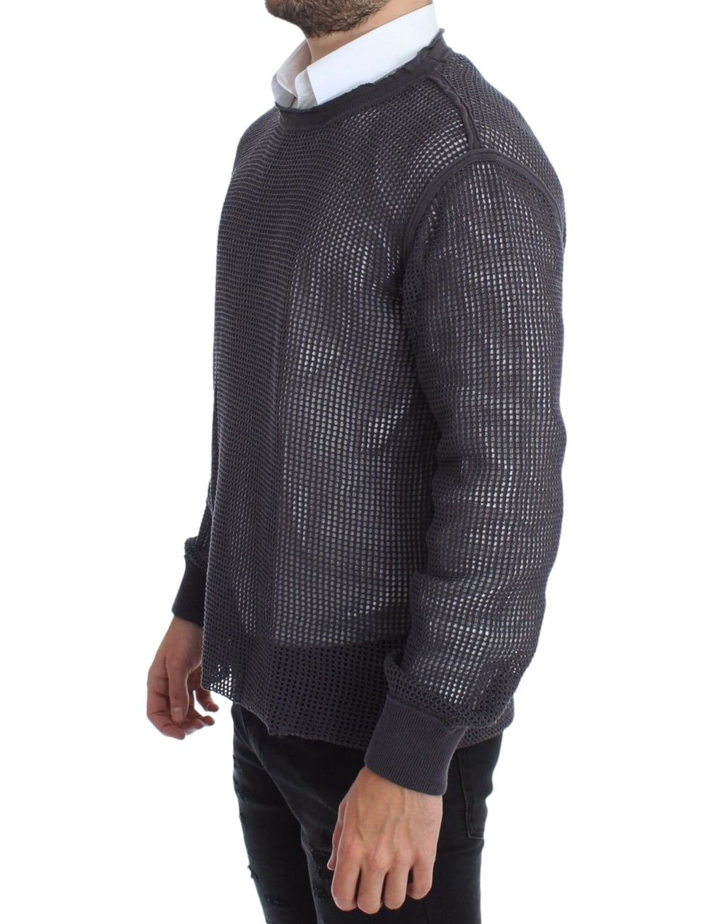 Pull élégant à col rond en résille Dolce &amp; Gabbana en violet clair
