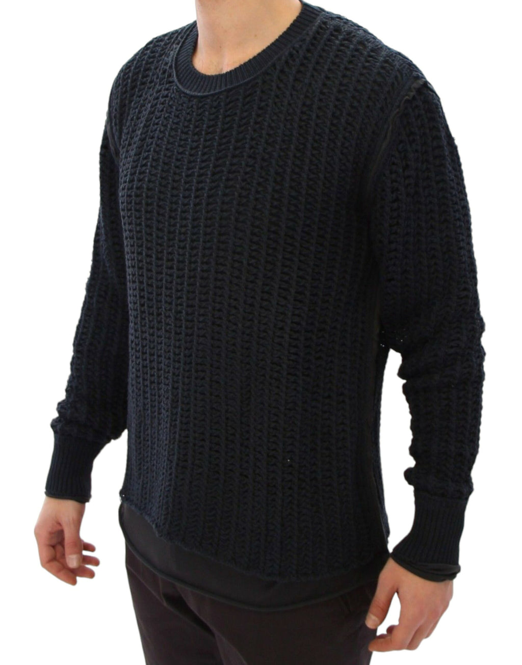 Dolce &amp; Gabbana Eleganter blau-schwarzer Lagenpullover