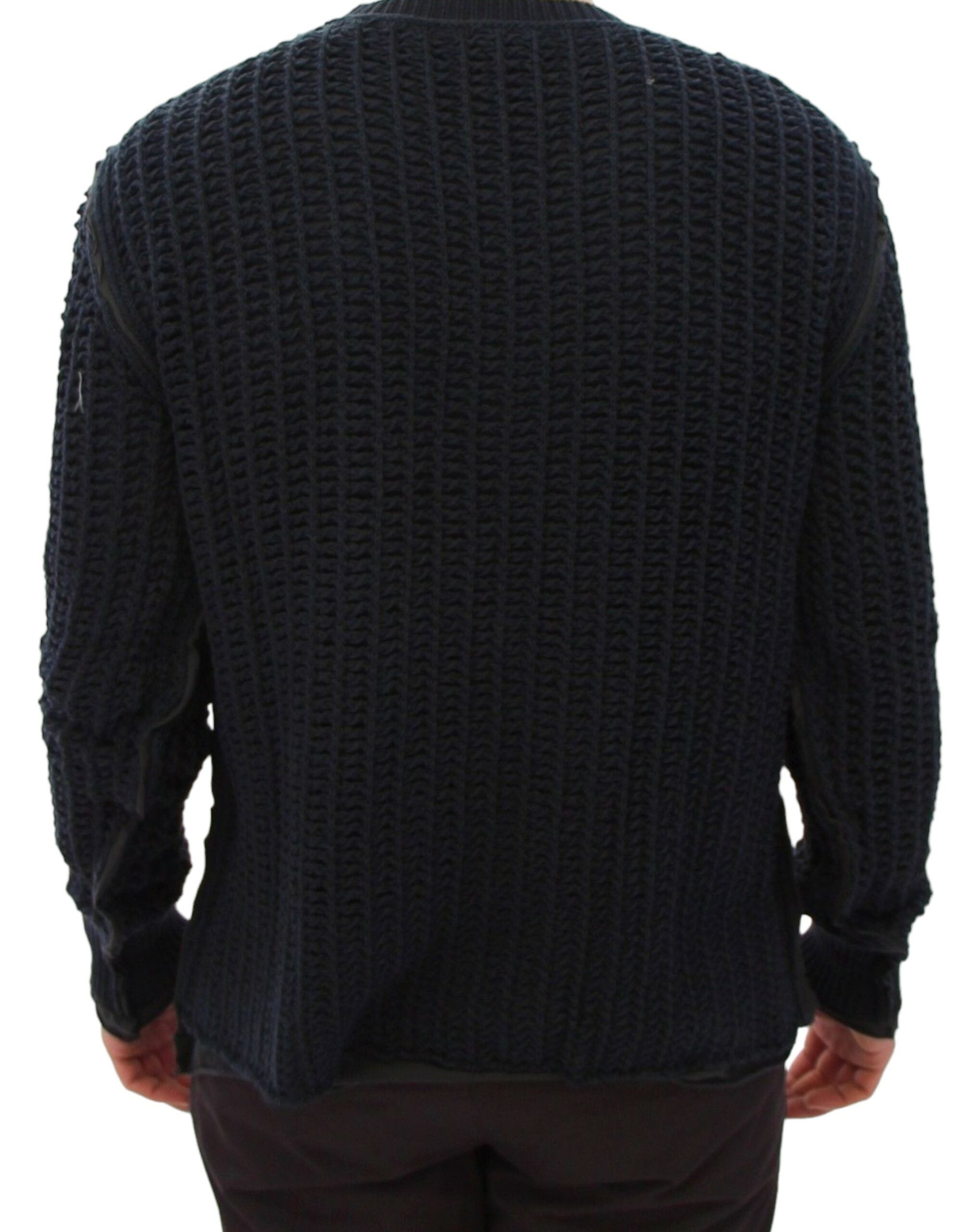 Dolce &amp; Gabbana Eleganter blau-schwarzer Lagenpullover