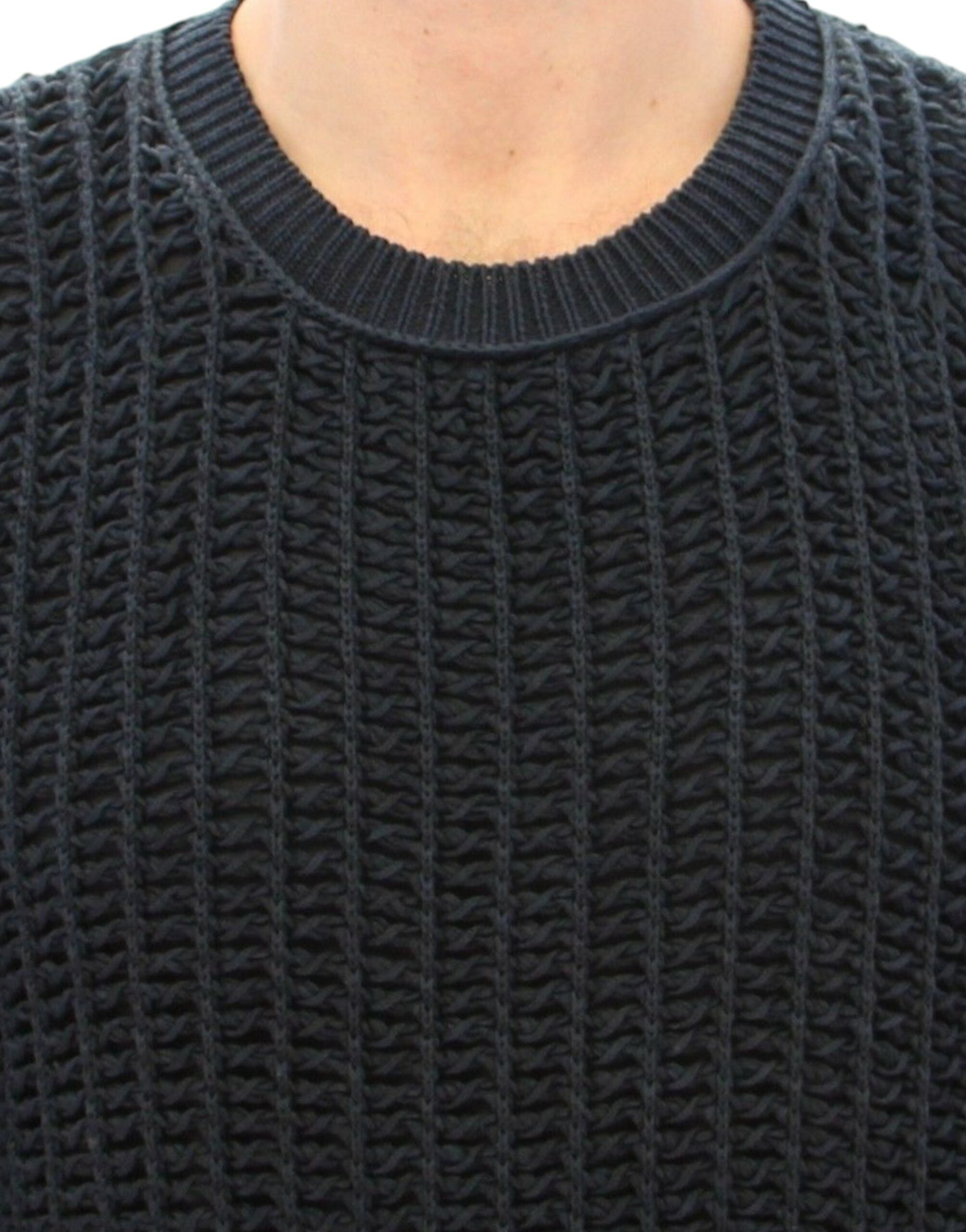 Dolce &amp; Gabbana Eleganter blau-schwarzer Lagenpullover