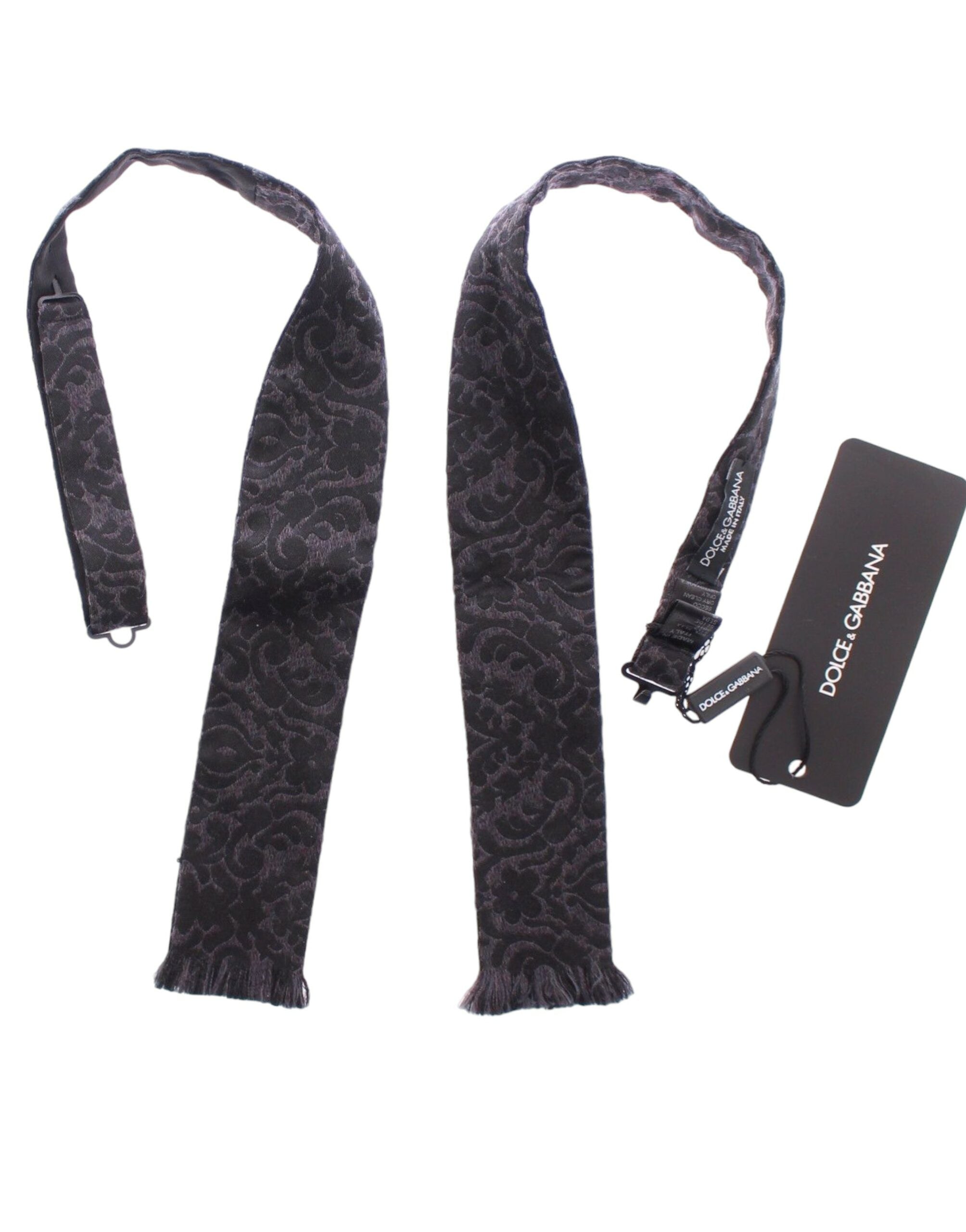 Dolce &amp; Gabbana – Elegante schwarze Fliege aus Seiden-Wollmischung mit Paisleymuster