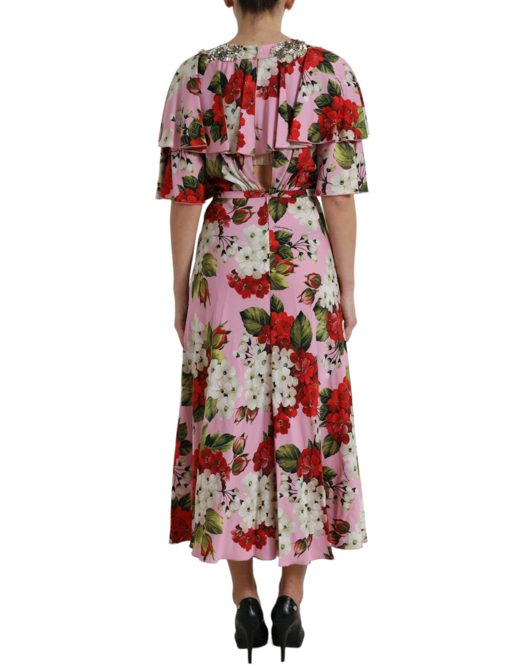 Dolce &amp; Gabbana Elegantes Seidenkleid mit Kristallverzierung