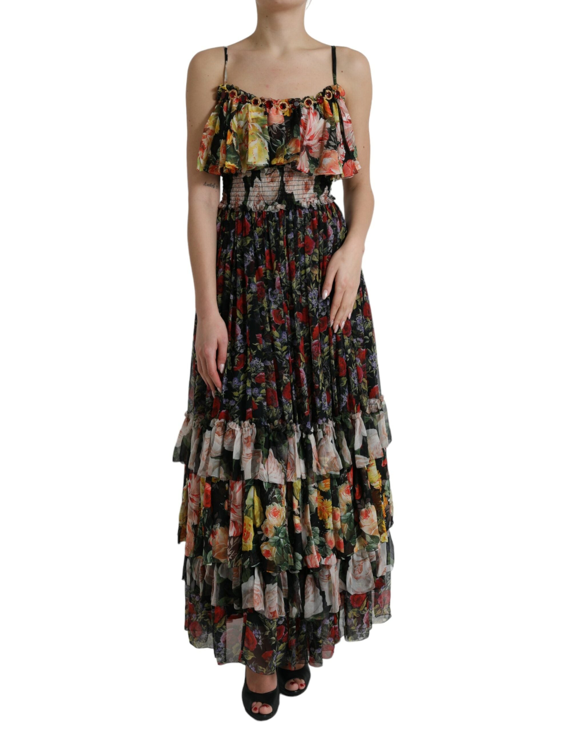 Dolce &amp; Gabbana – Maxikleid aus Seide mit Blumenmuster