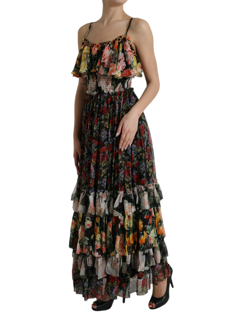Dolce &amp; Gabbana – Maxikleid aus Seide mit Blumenmuster