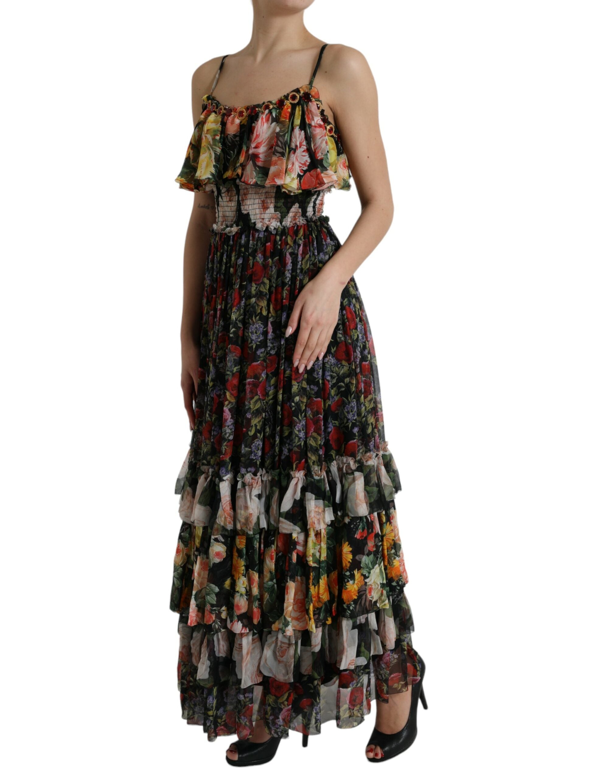 Dolce &amp; Gabbana – Maxikleid aus Seide mit Blumenmuster