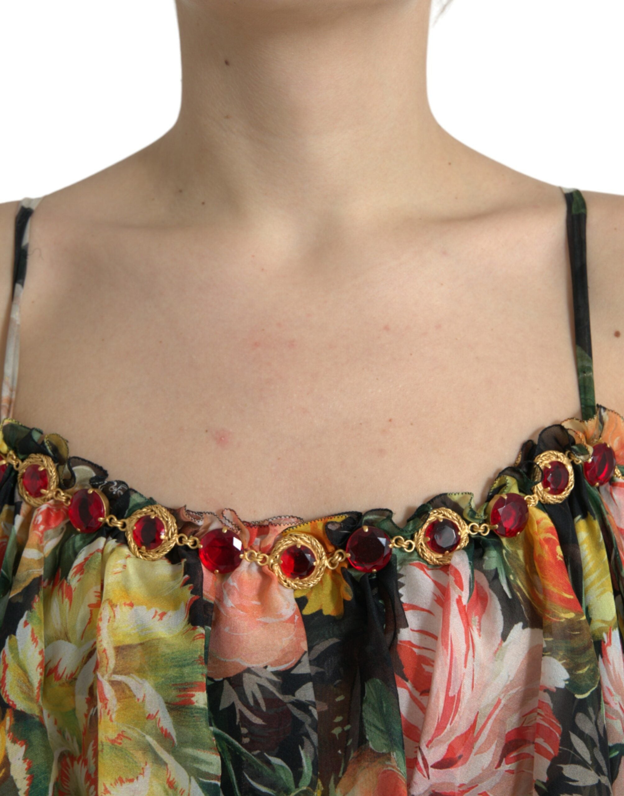 Dolce &amp; Gabbana – Maxikleid aus Seide mit Blumenmuster