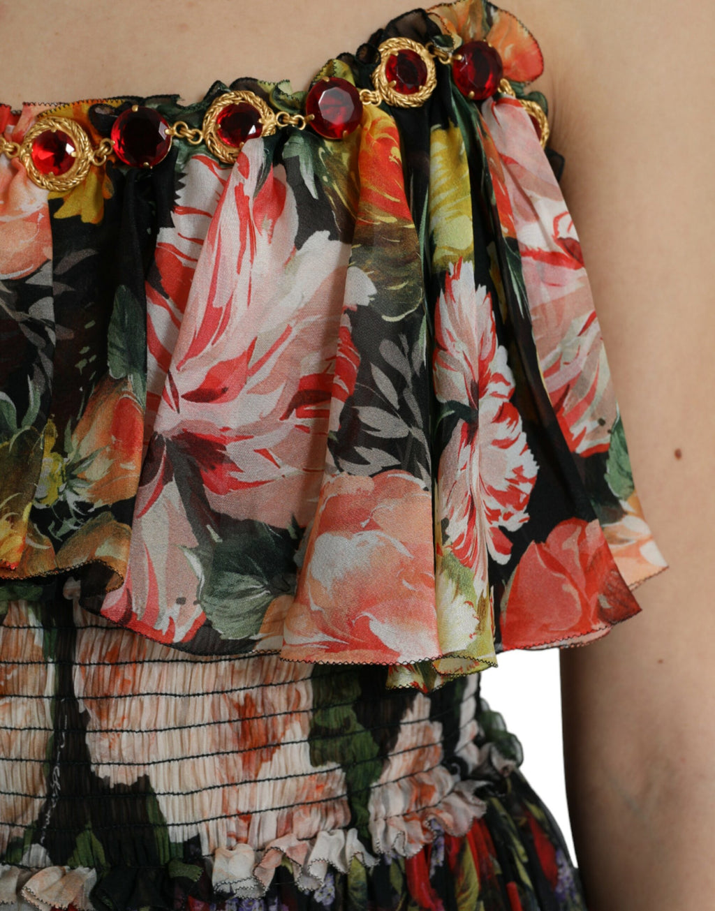 Dolce &amp; Gabbana – Maxikleid aus Seide mit Blumenmuster