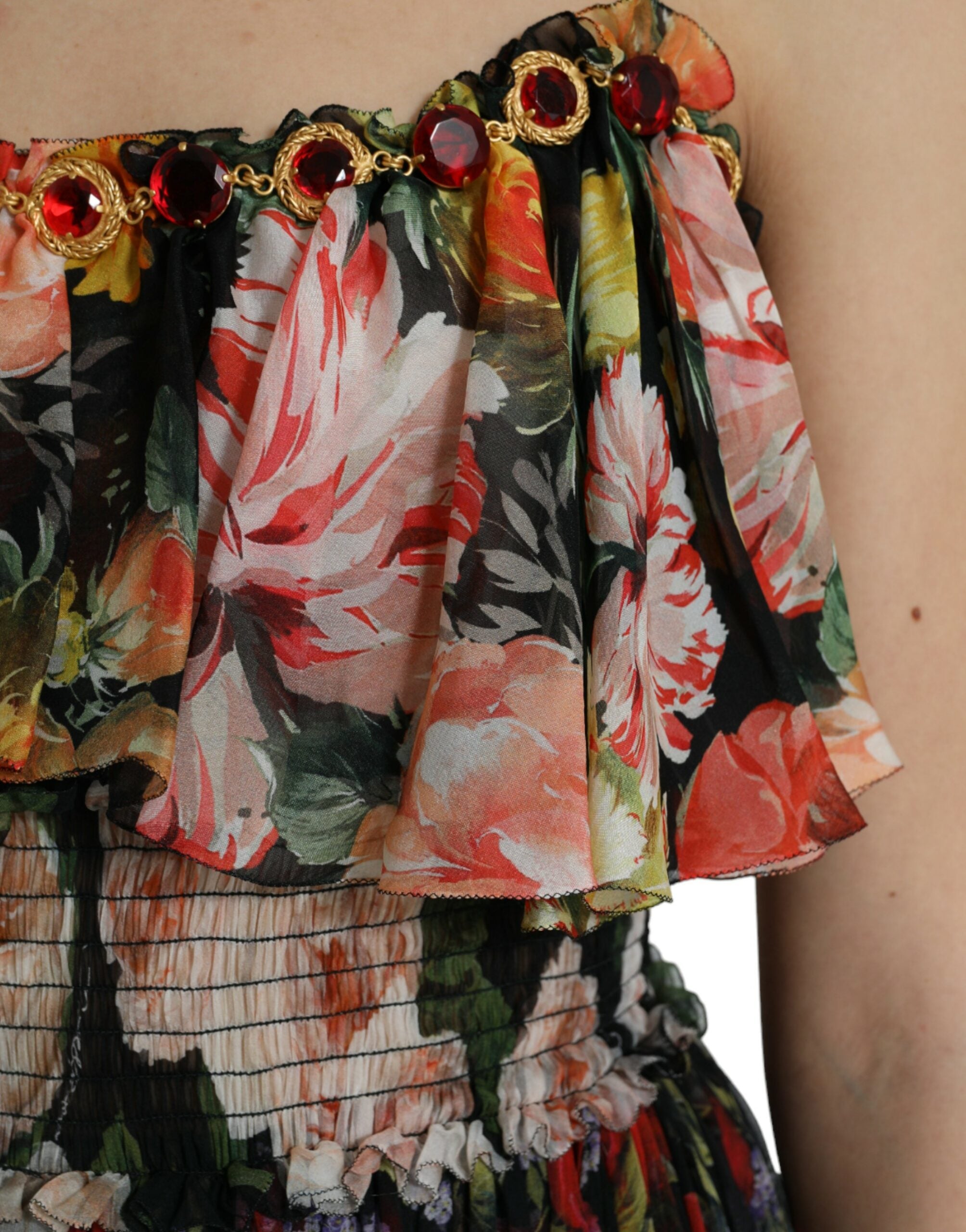 Dolce &amp; Gabbana – Maxikleid aus Seide mit Blumenmuster