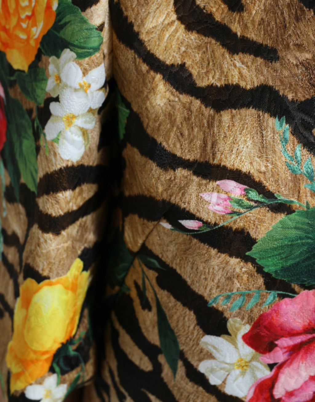 Robe courte droite à imprimé animal et floral Dolce &amp; Gabbana
