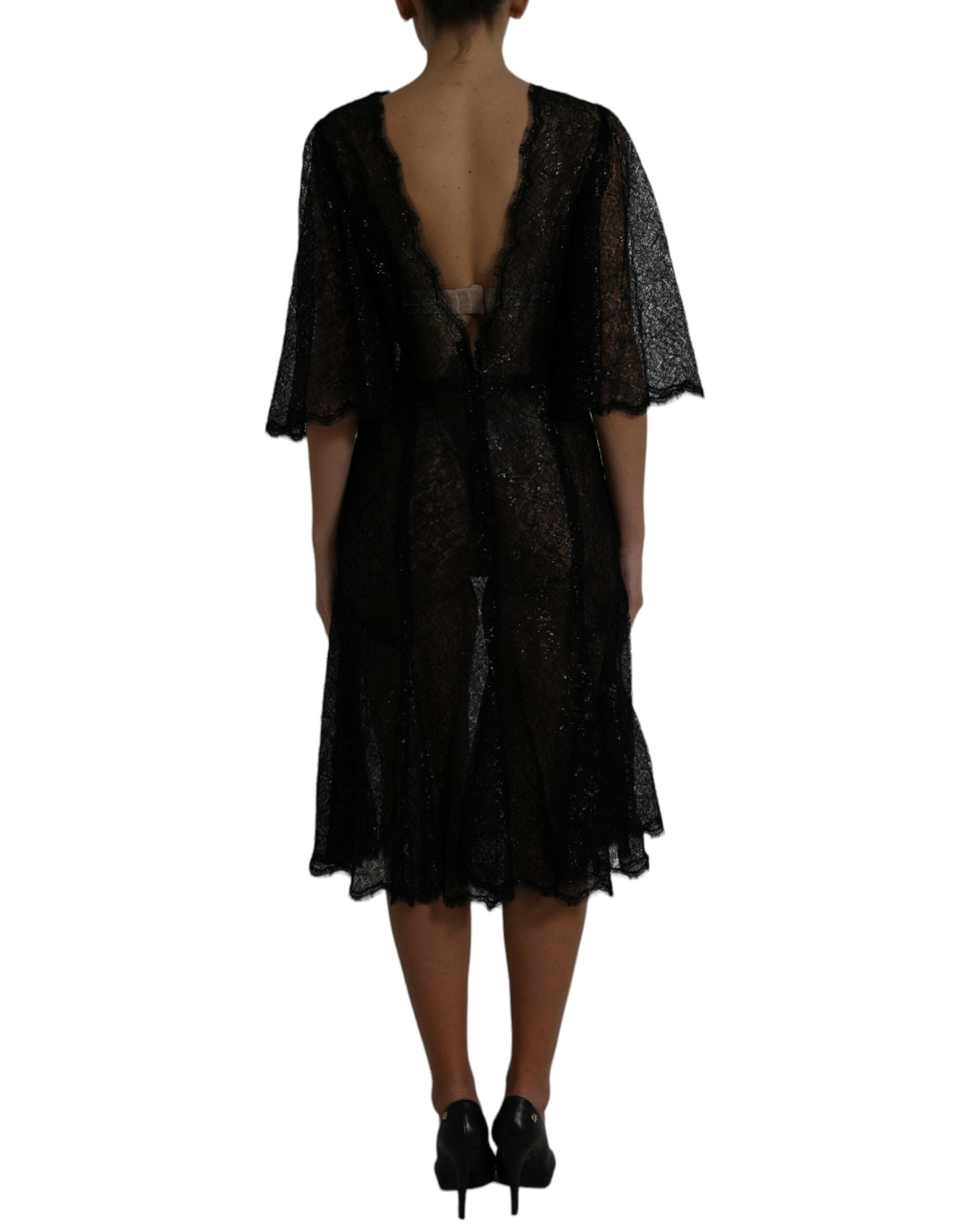 Robe midi élégante en dentelle florale Dolce &amp; Gabbana