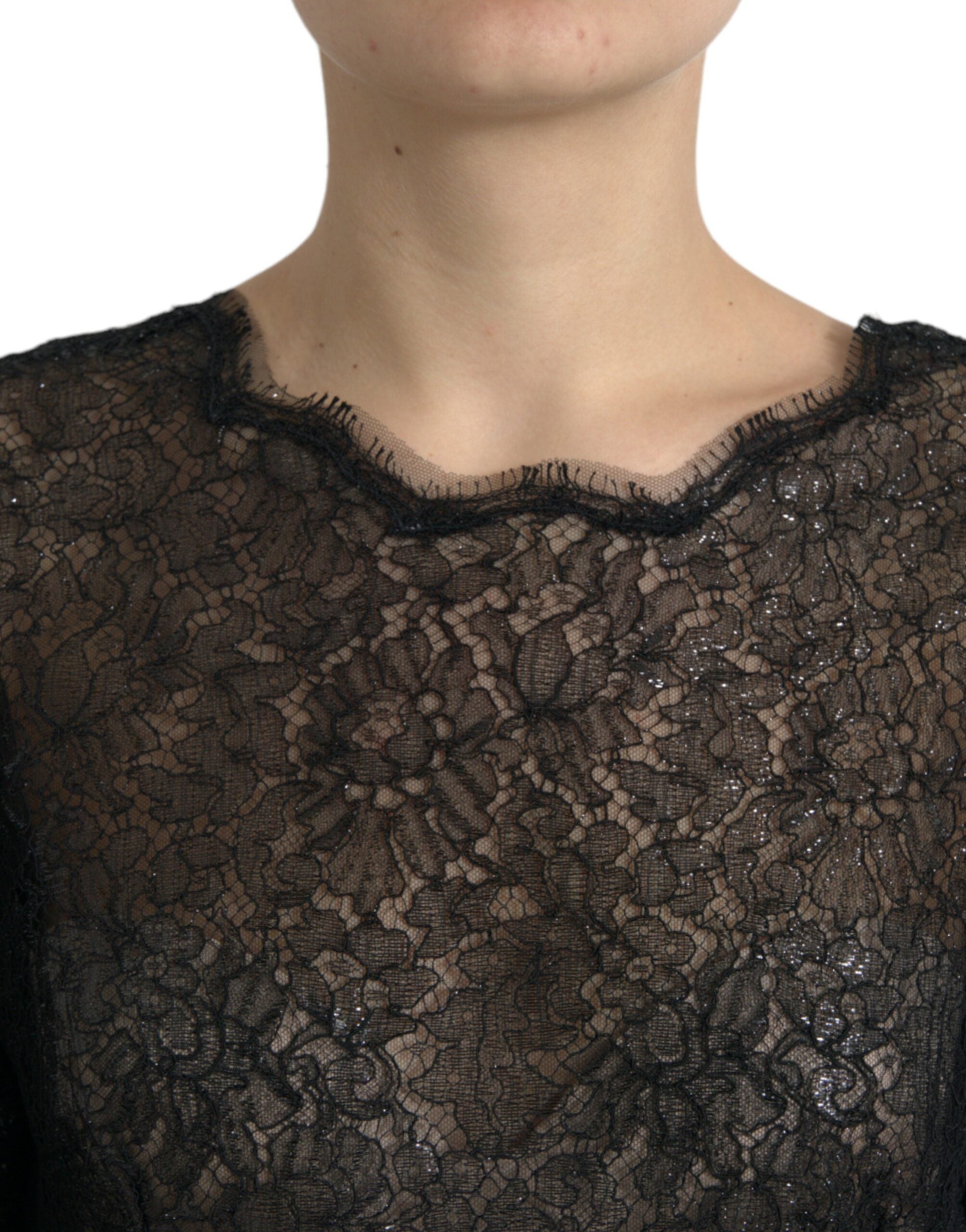 Robe midi élégante en dentelle florale Dolce &amp; Gabbana