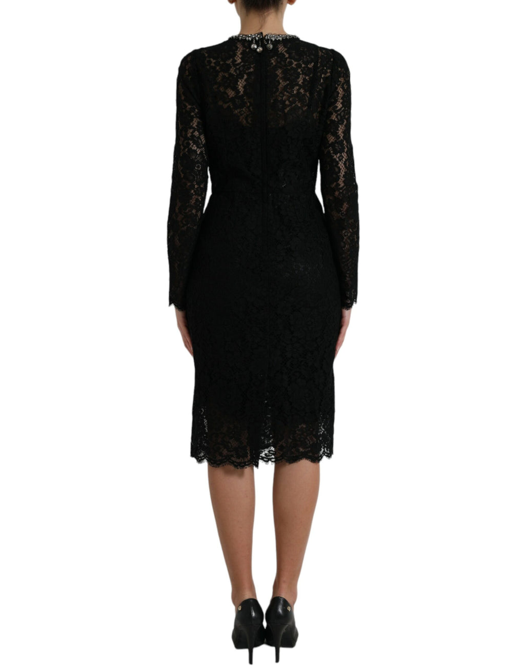 Dolce &amp; Gabbana Elegantes Etuikleid mit Kristallverzierung