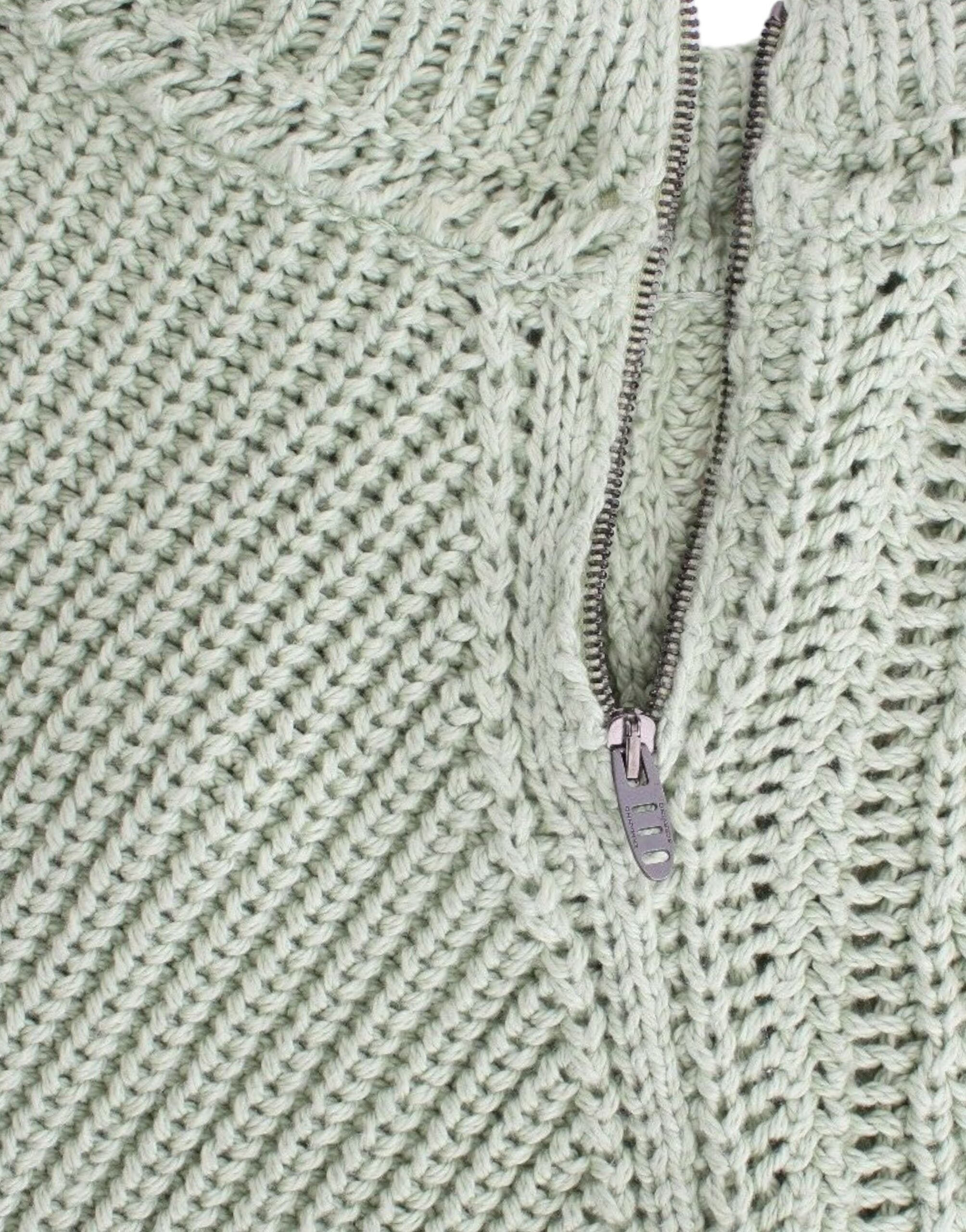 Ermanno Scervino Schicker grüner, kurz geschnittener Baumwollpullover