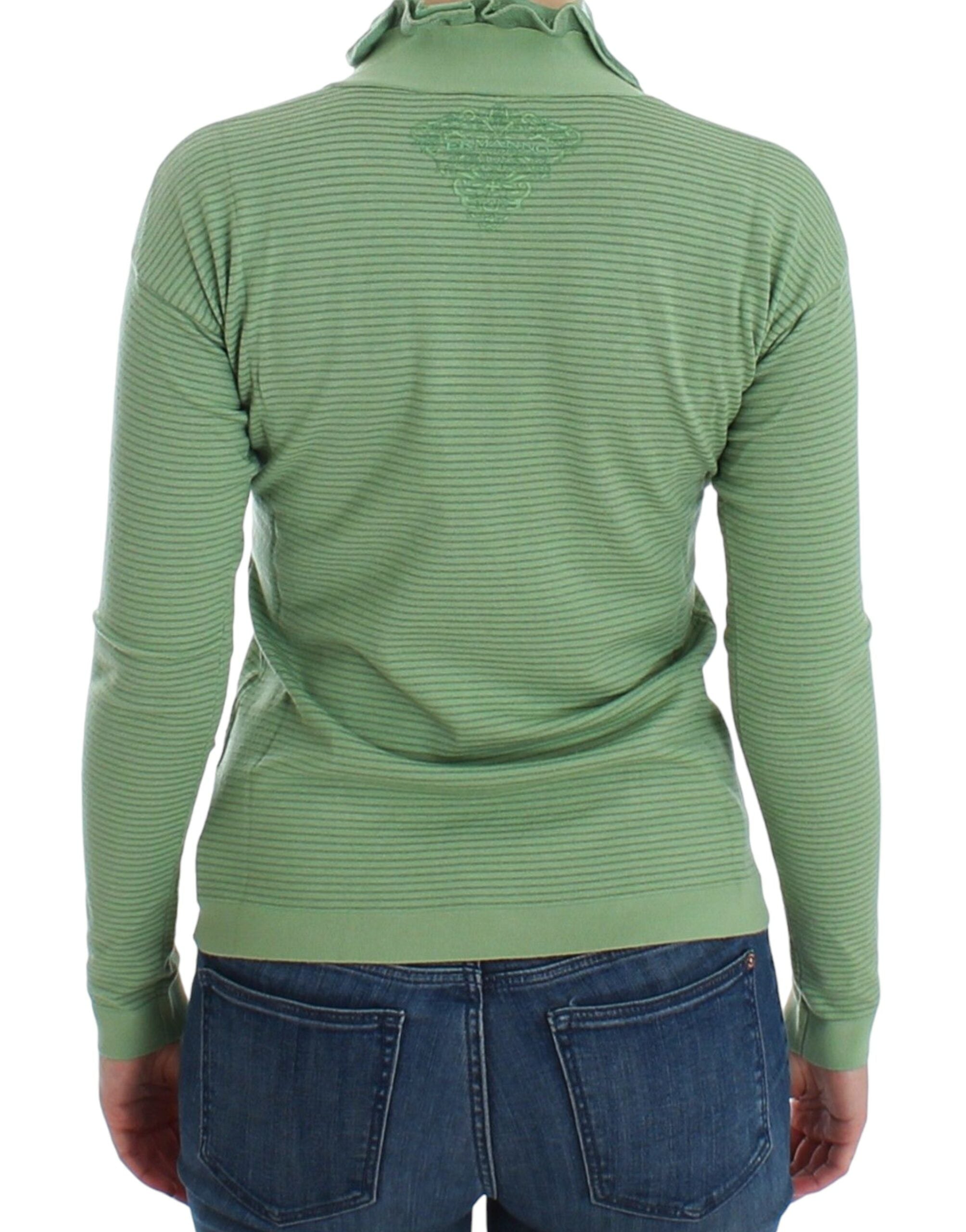 Ermanno Scervino Eleganter grün gestreifter Pullover aus Wollmischung